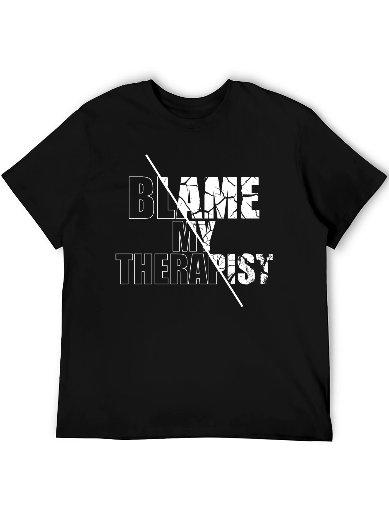 Black Blame My Therapist Graphic Tee - Funny T-Shirt view 5