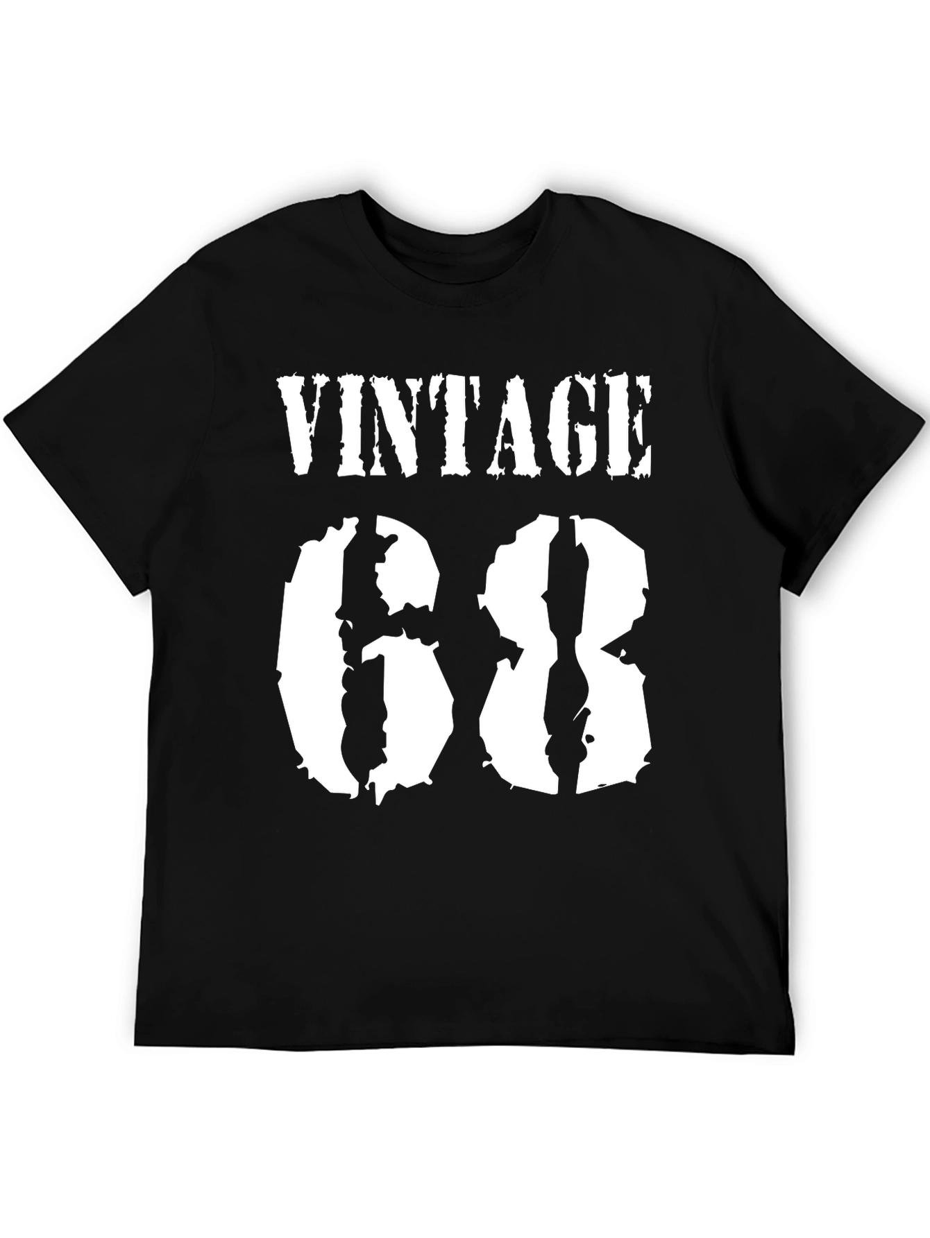 Black Vintage 68 T-Shirt - Classic Birthday Tee view 5