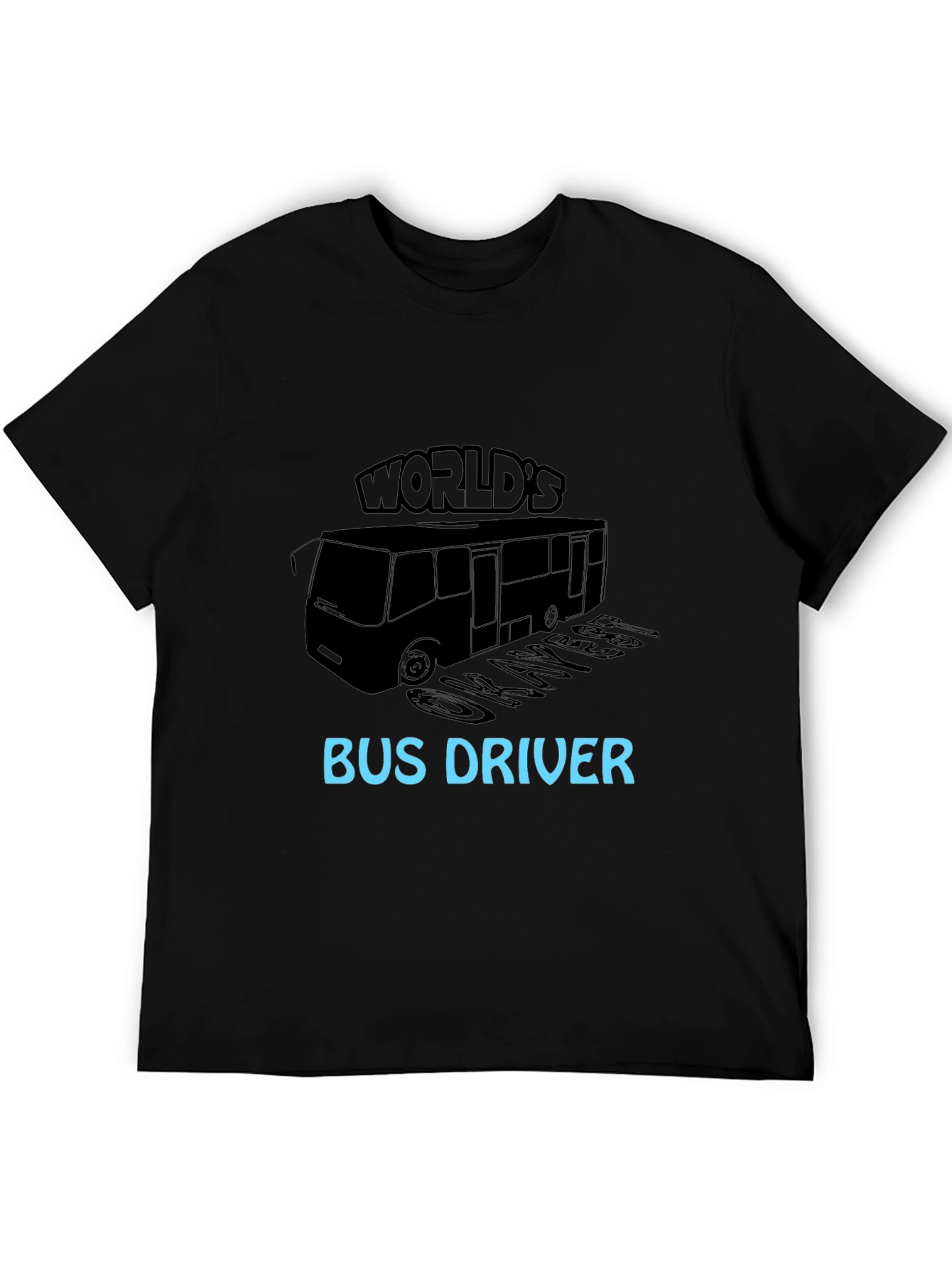 Black World's Okayest Bus Driver Black T-Shirt view 5
