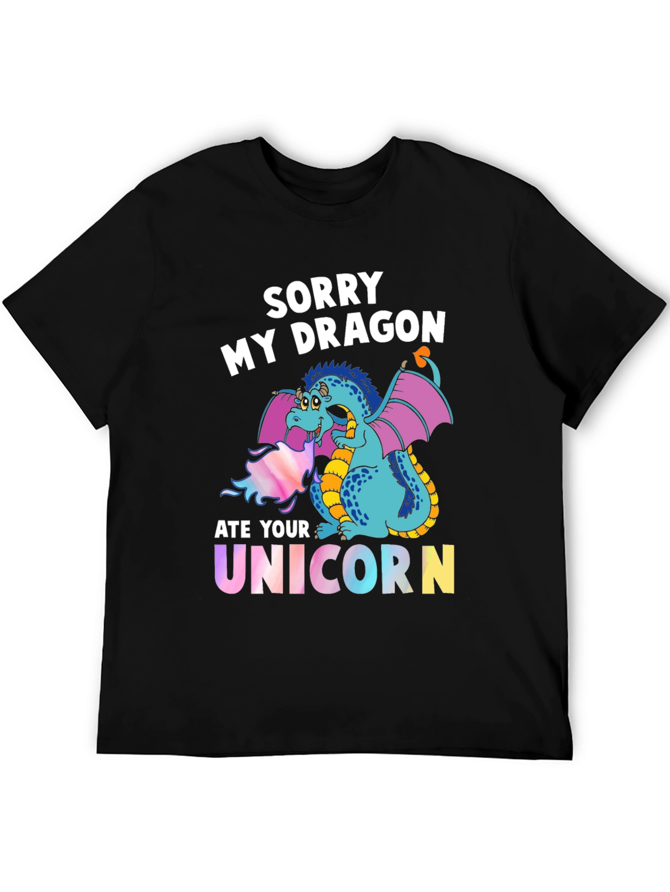 Black Sorry My Dragon Ate Your Unicorn T-Shirt view 5