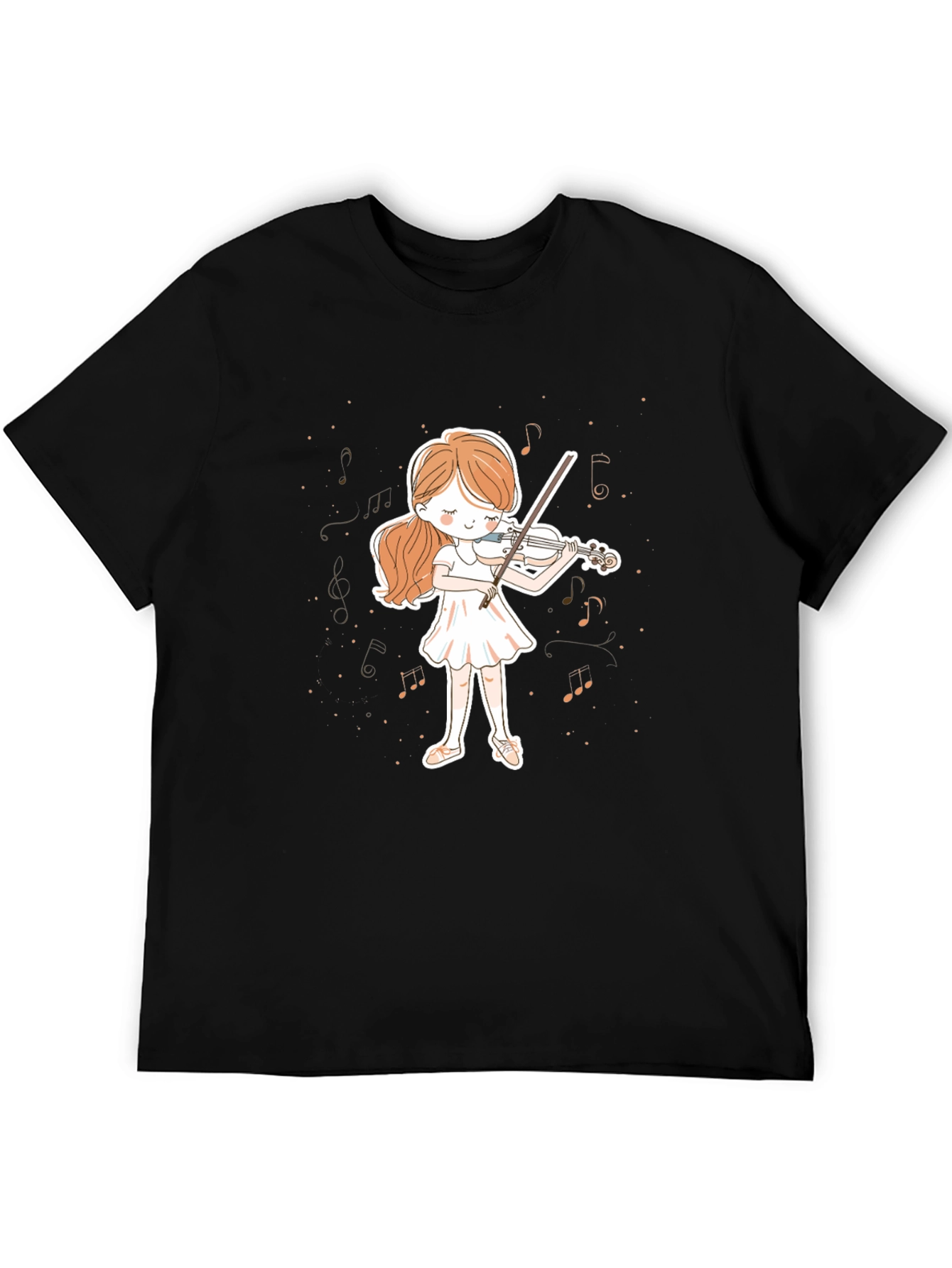 Black Girl Playing Violin Graphic Tee - Music Lover T-Shirt view 5