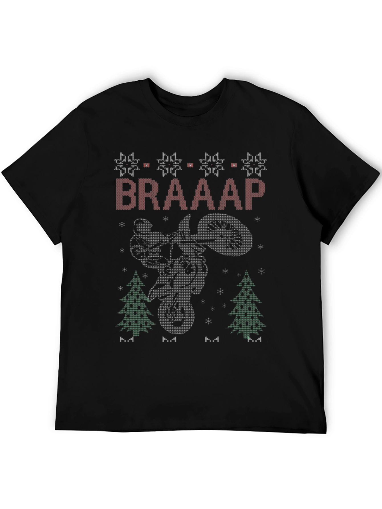 Black Braaap Motorcycle Christmas Sweater T-Shirt view 5