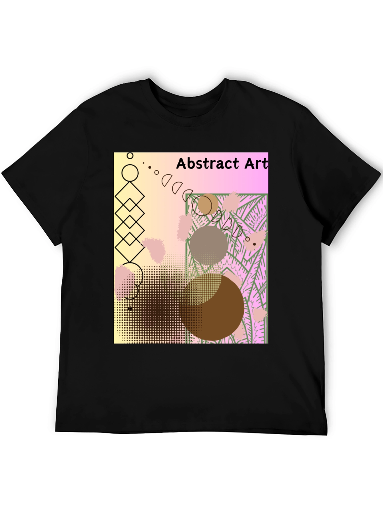 Black Abstract Art Graphic Tee - Unique Design view 5