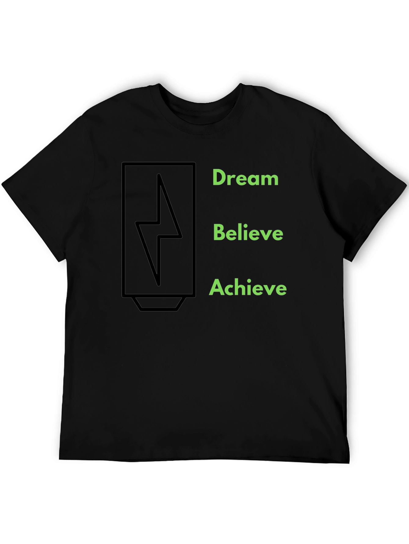 Black Dream Believe Achieve Graphic Tee view 5