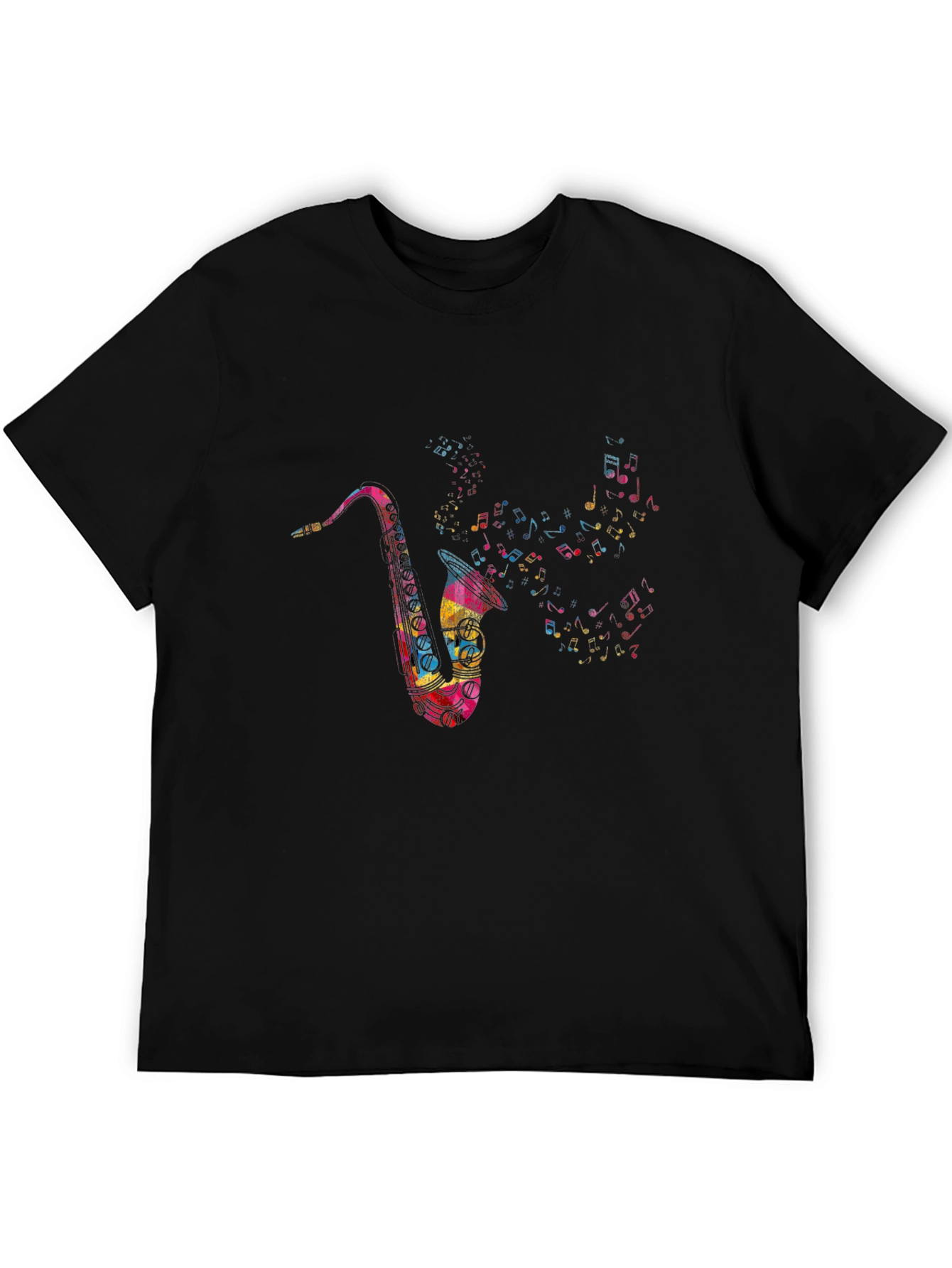 Black Saxophone Music Note T-Shirt - Mens view 5