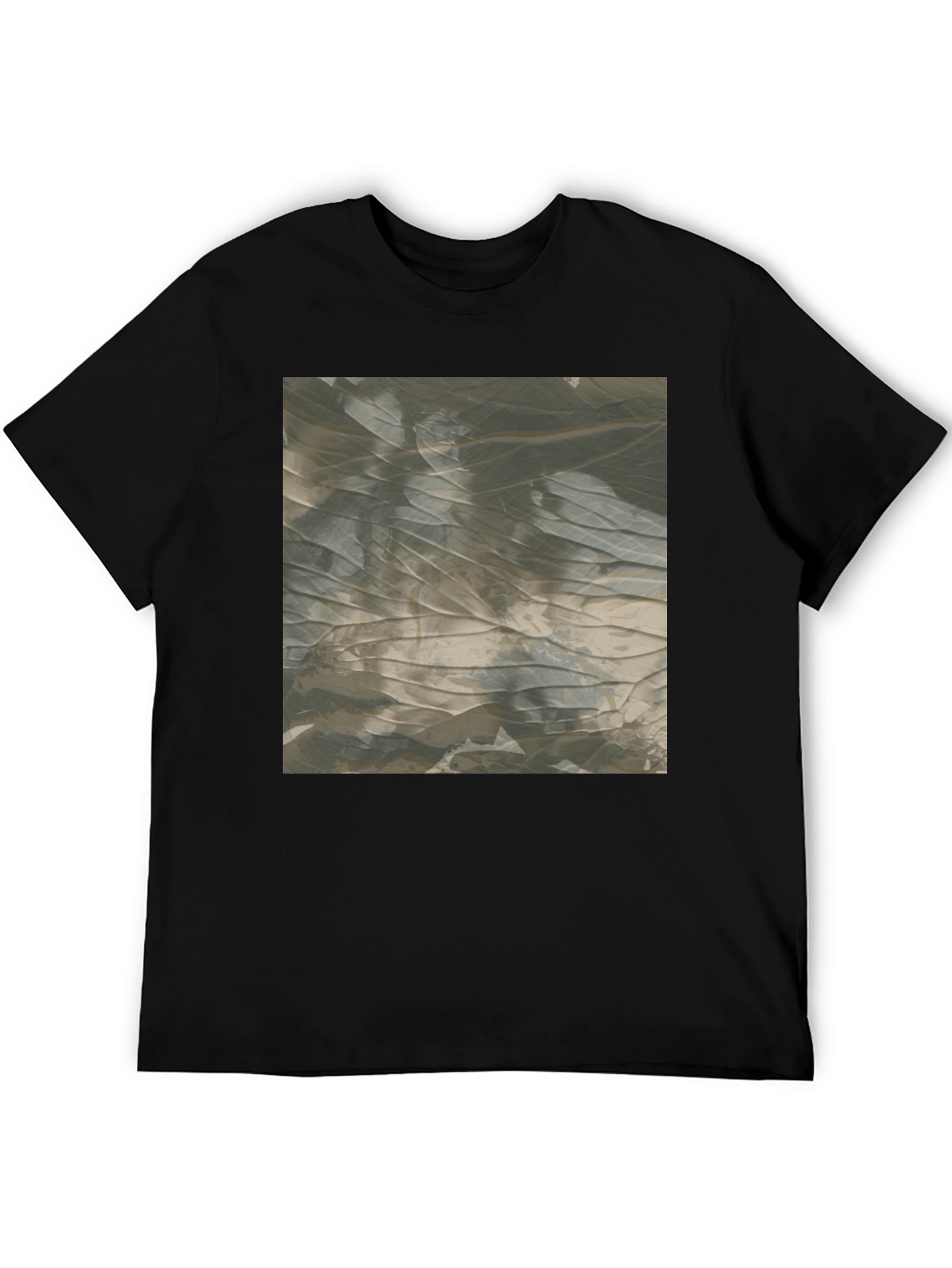 Black Abstract Pattern Black T-Shirt view 5