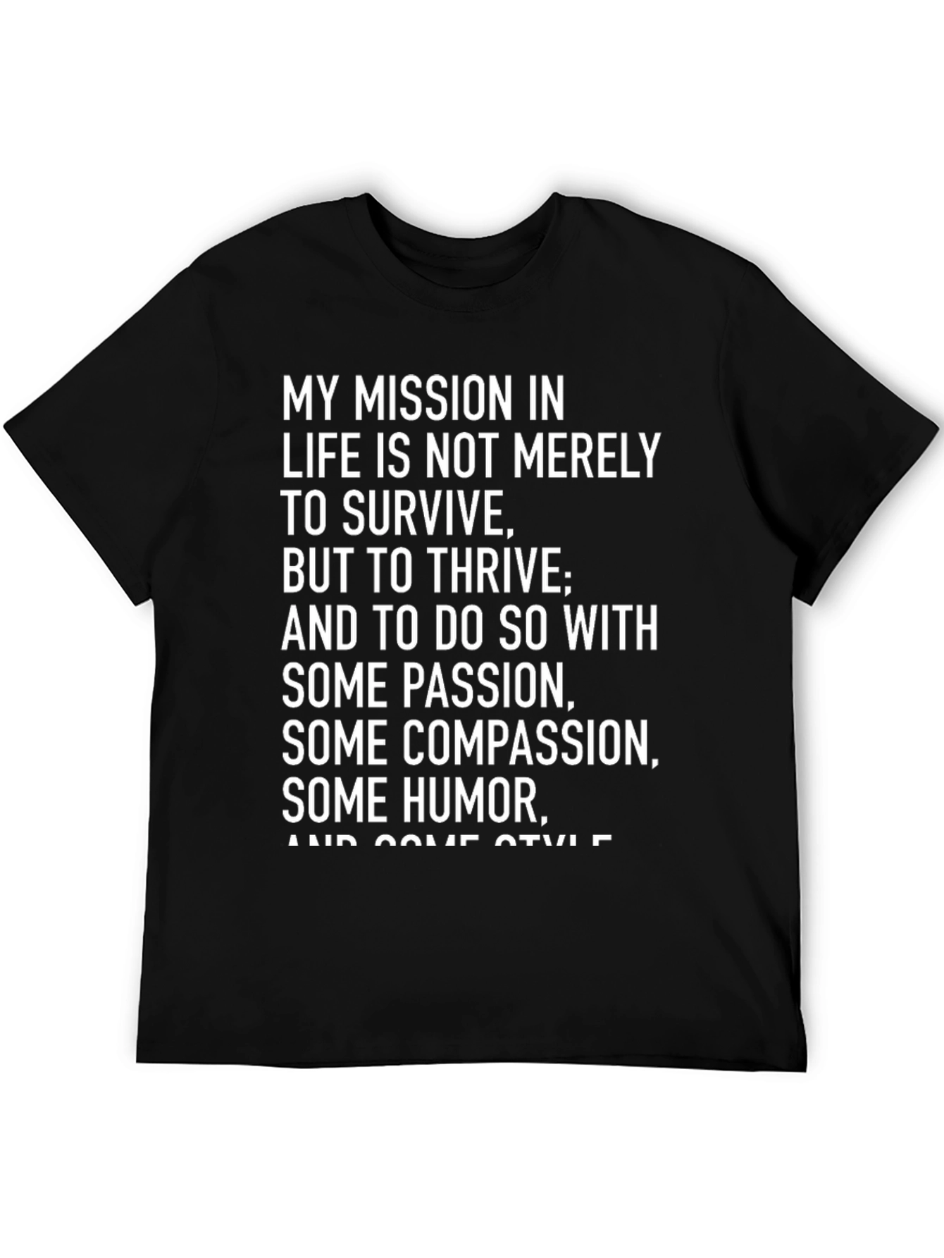 Black Mission In Life Motivational T-Shirt view 5