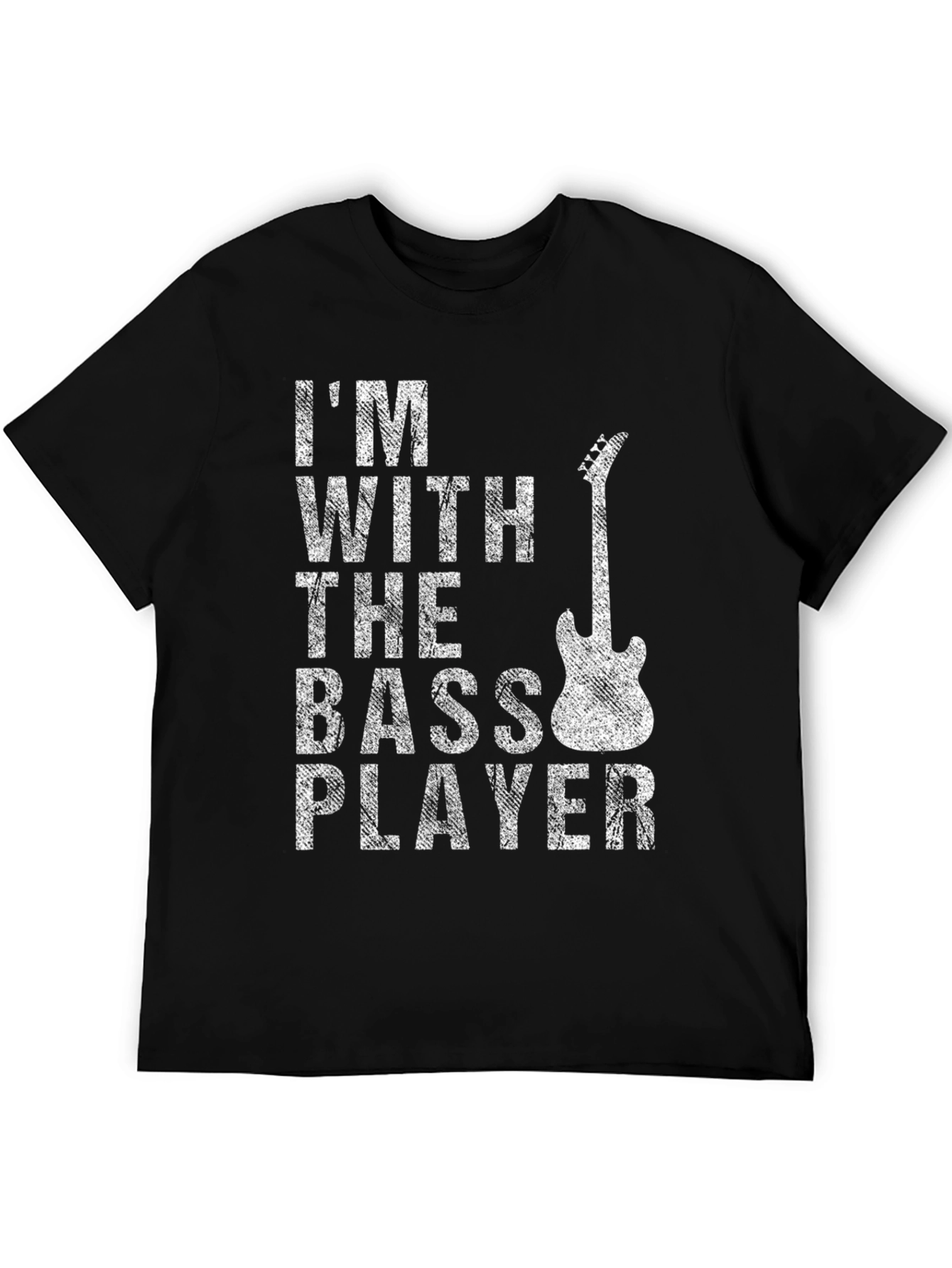 Black I'm With the Bass Player Black T-Shirt view 5