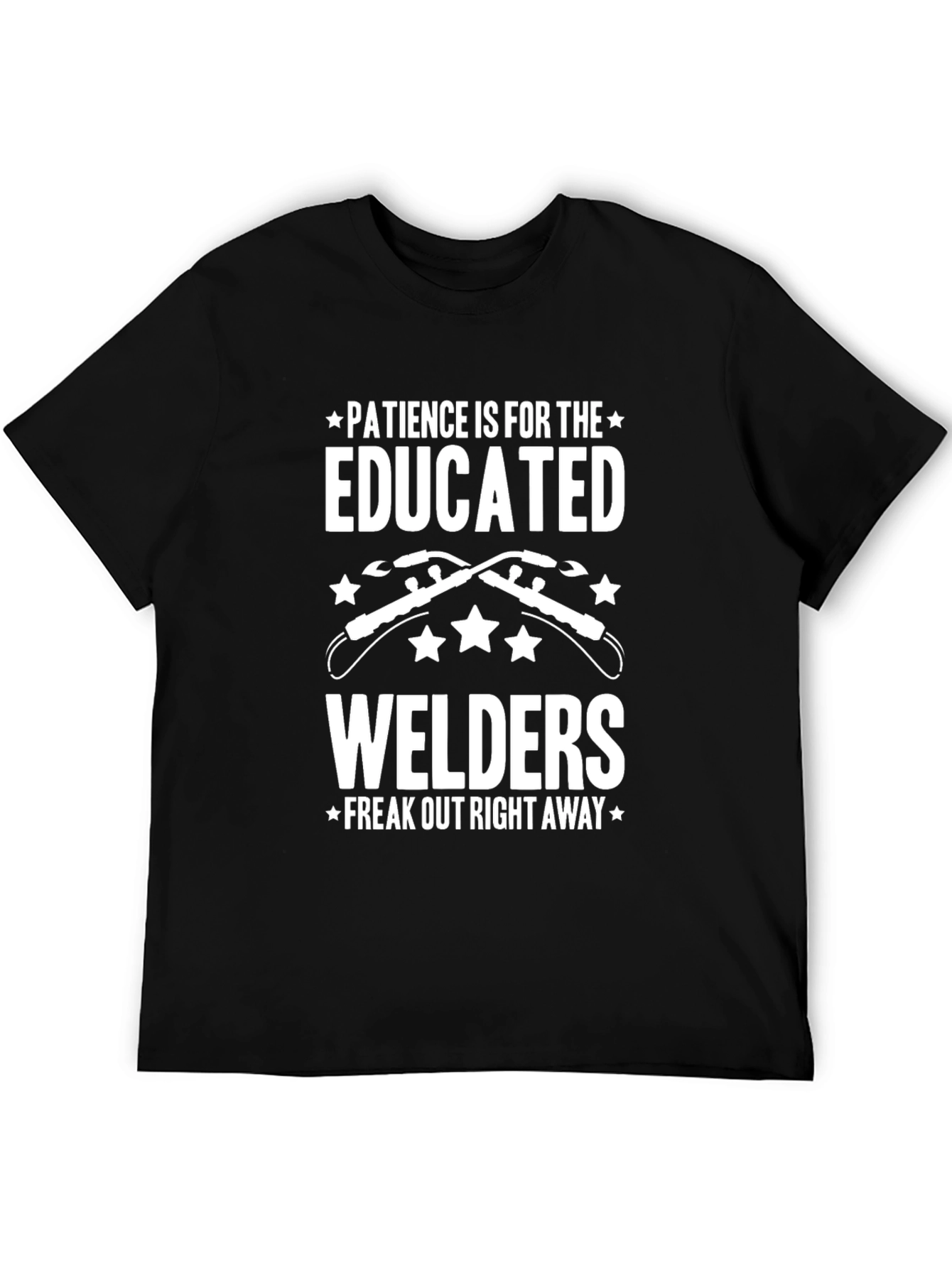 Black Funny Welder T-Shirt: Patience is for the Educated view 5