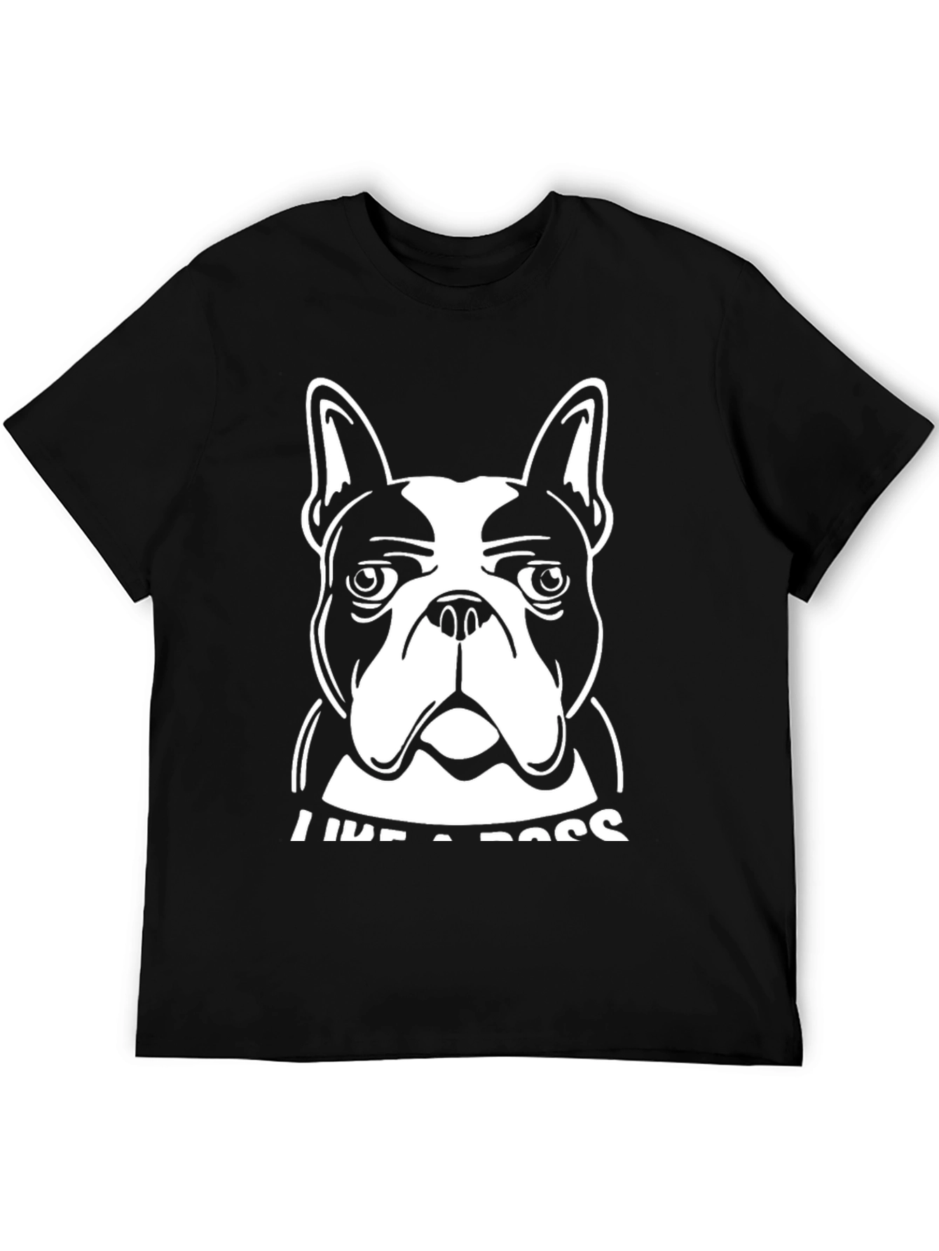 Black Like a Boss Dog Graphic Tee - Black Cotton Blend view 5