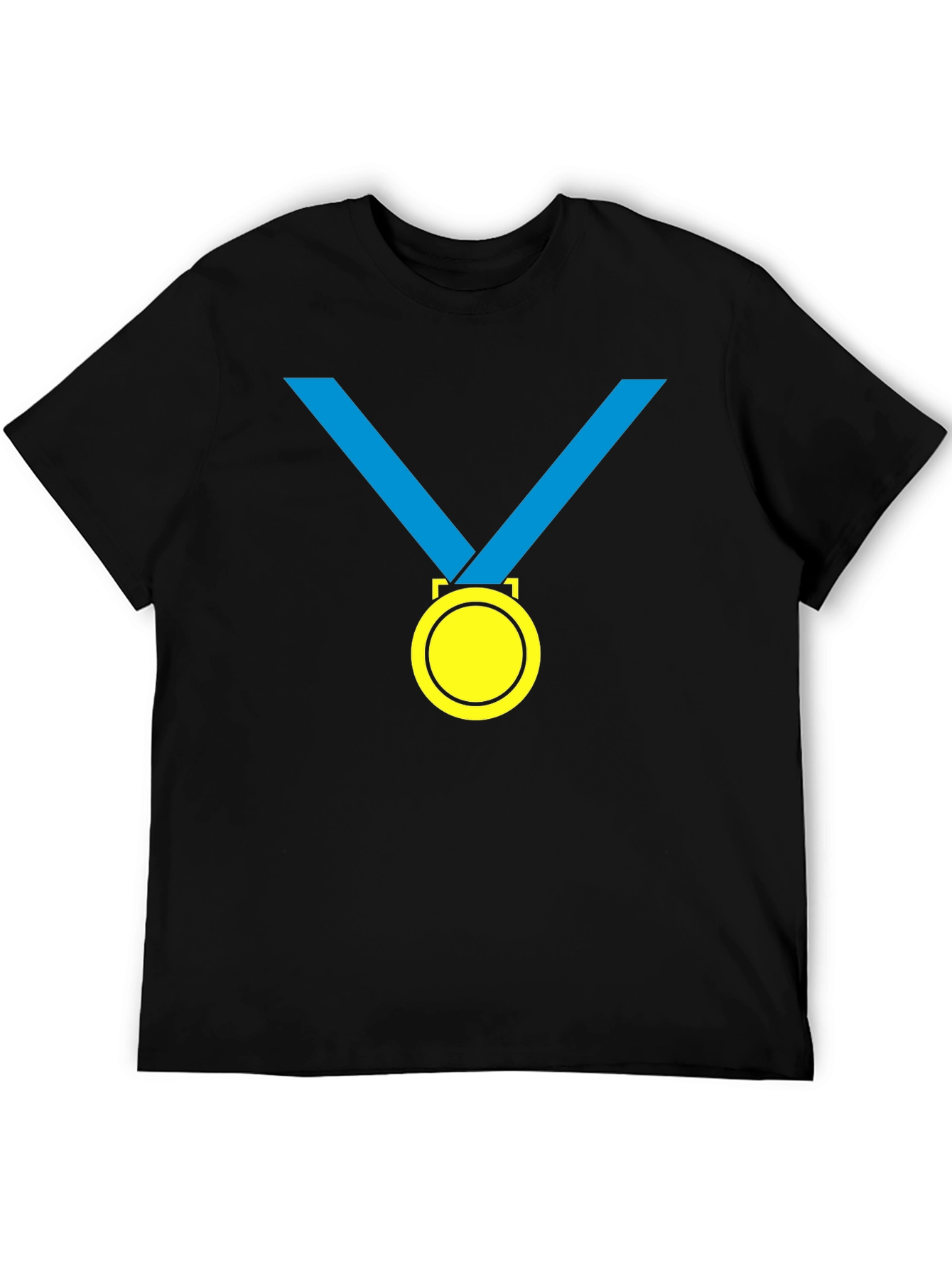 Black Winner's Medal Graphic Tee - Black Cotton T-Shirt view 5