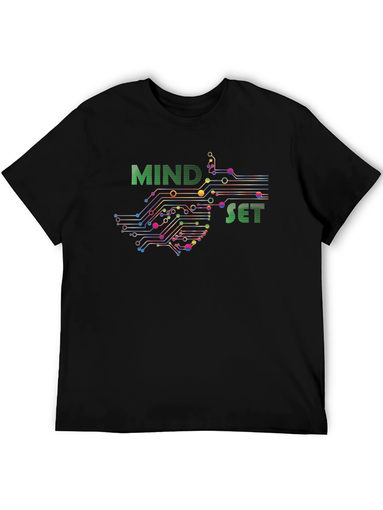 Black Mindset Circuit Graphic T-Shirt - Tech Inspired view 5
