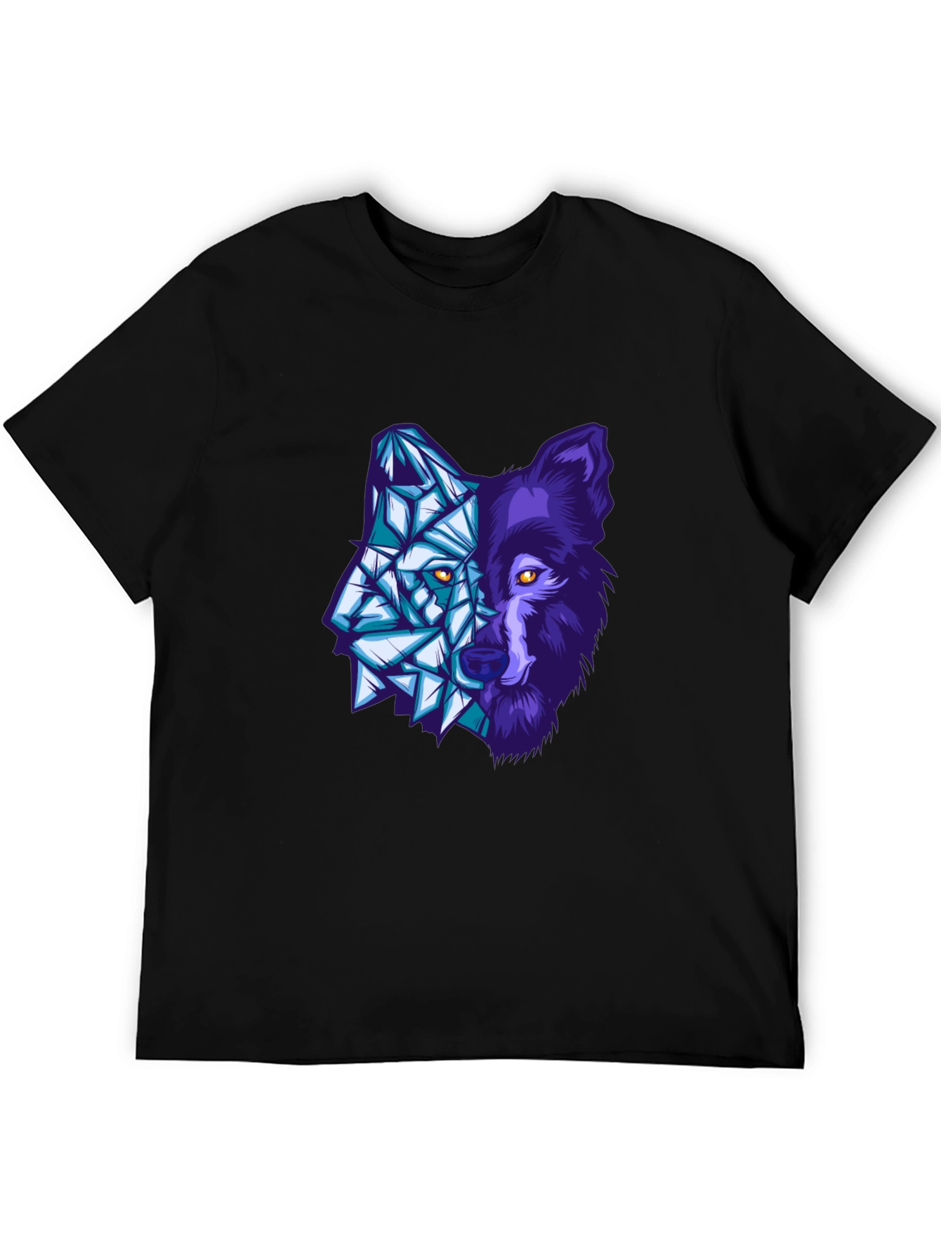 Black Geometric Wolf Graphic Tee - Mens view 5