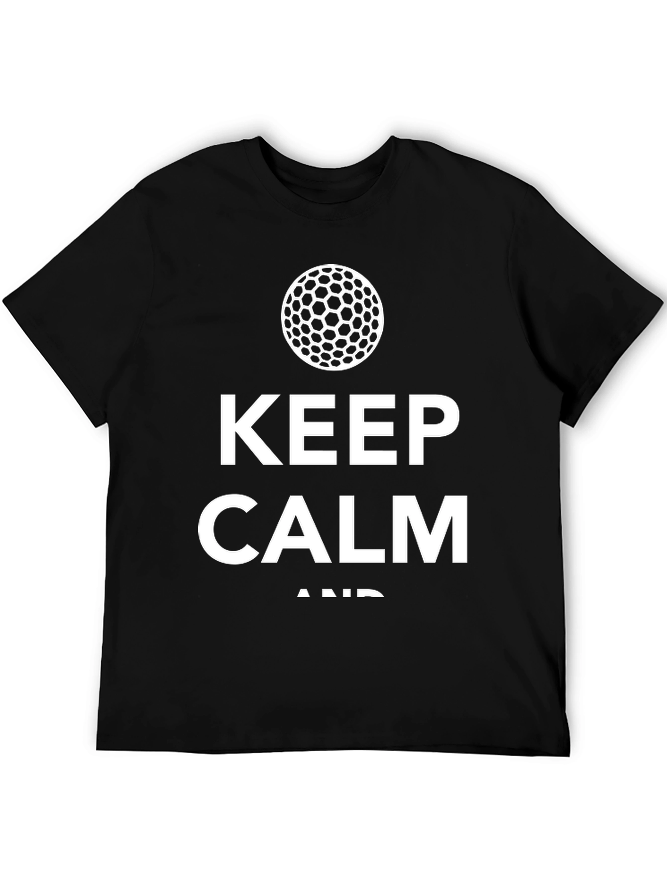 Black Keep Calm Golf Ball T-Shirt - Black, Soft Cotton view 5