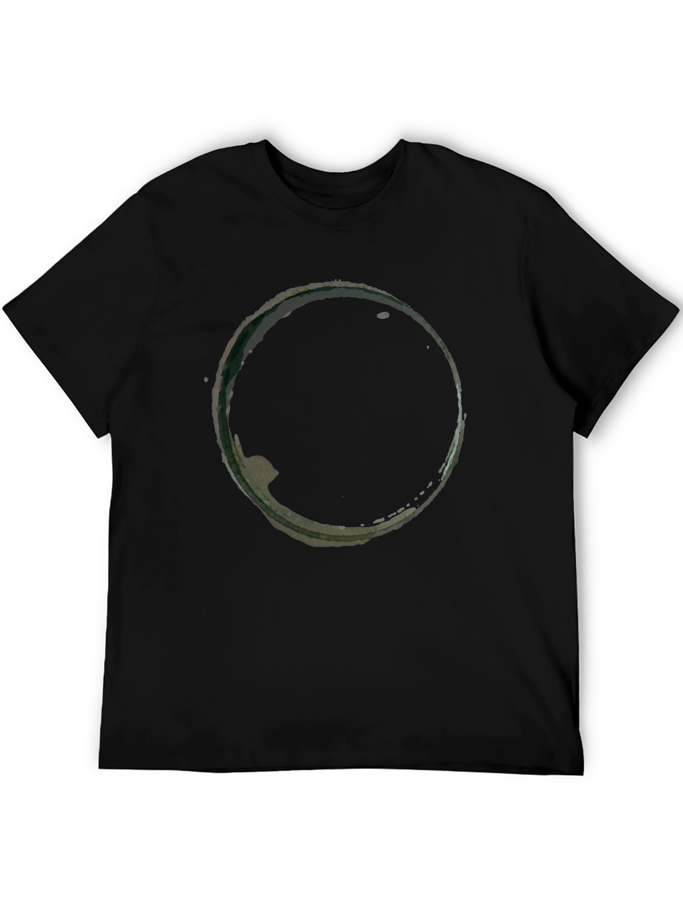 Black Abstract Circle Graphic Black T-Shirt view 5