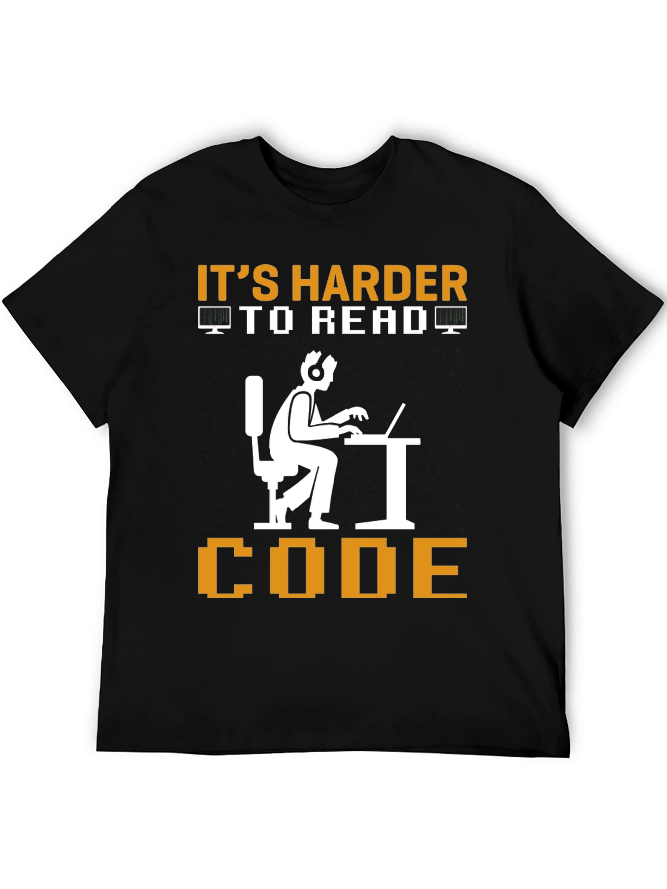 Black It's Harder To Read Code Graphic Tee view 5
