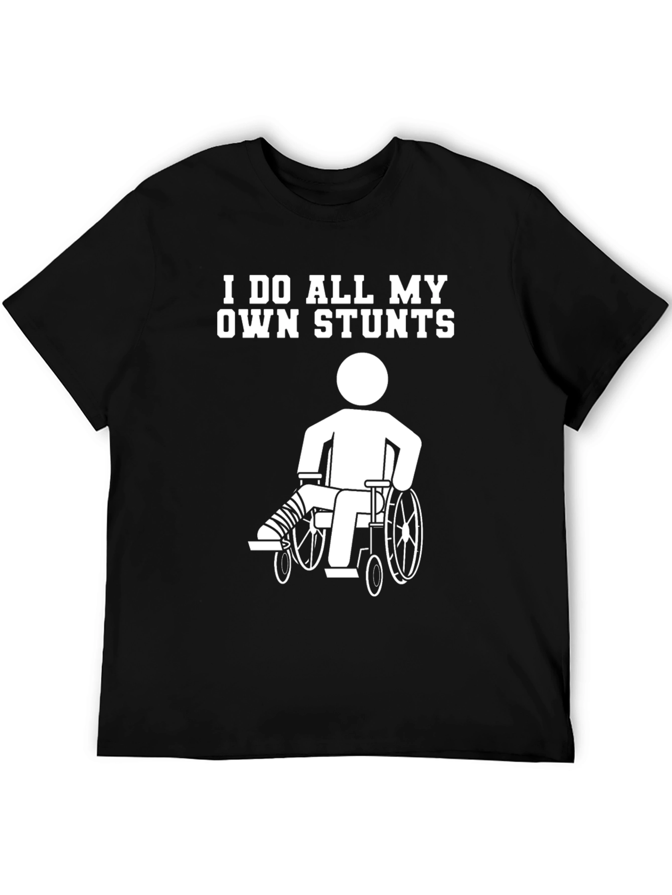 Black Funny "I Do All My Own Stunts" T-Shirt view 5
