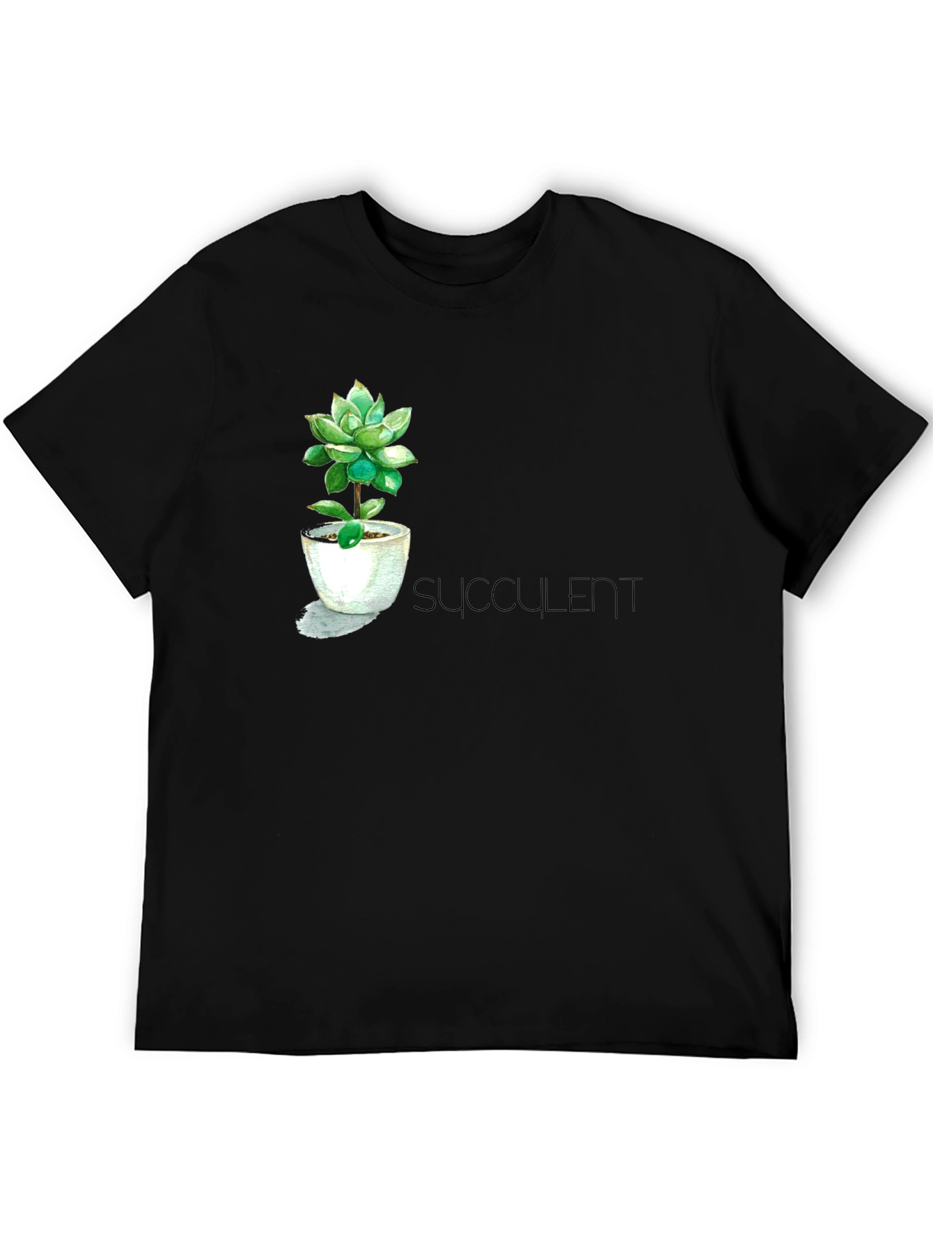 Black Stylish Succulent T-Shirt view 5