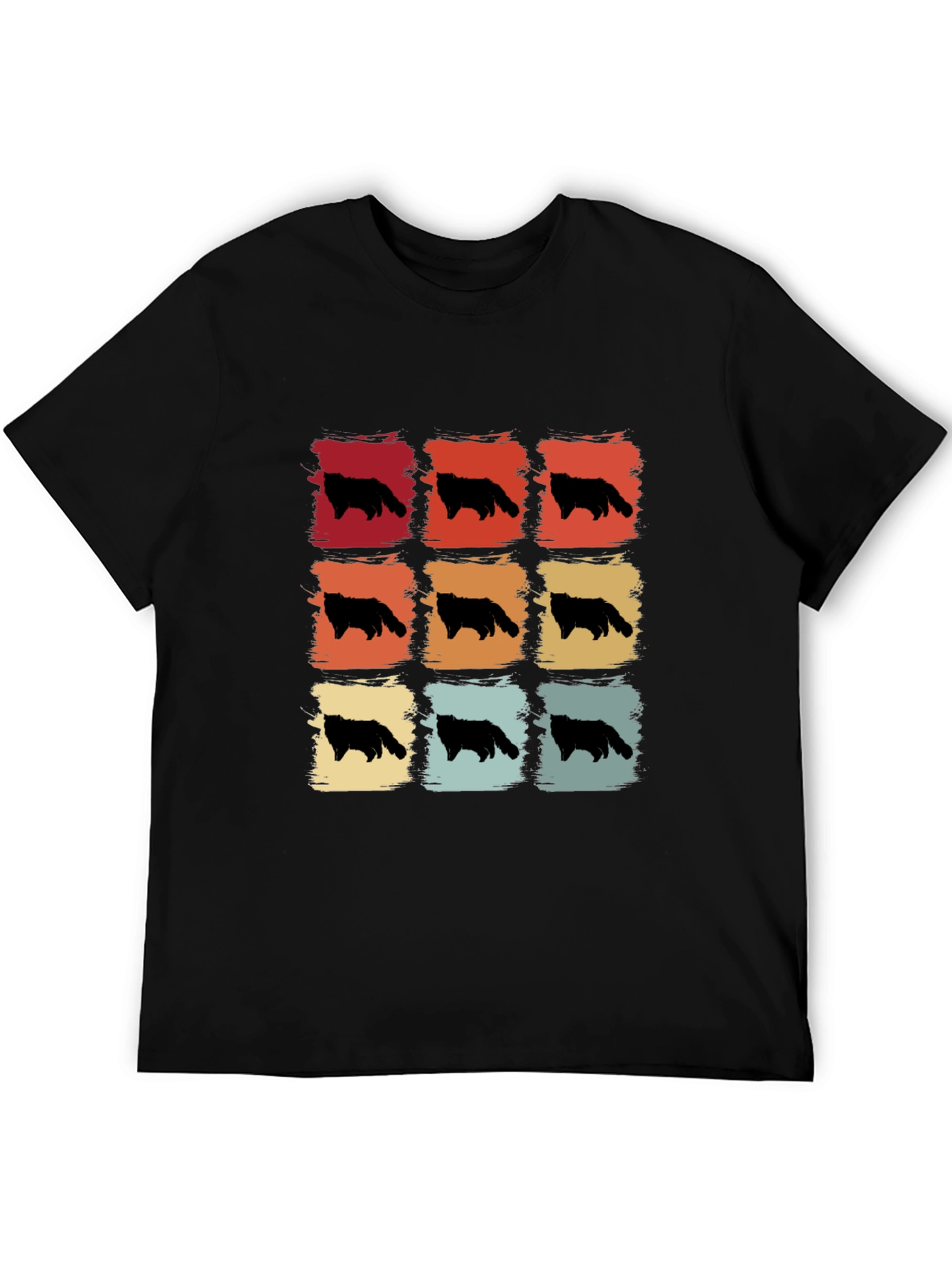 Black Retro Dog Silhouette T-Shirt view 5