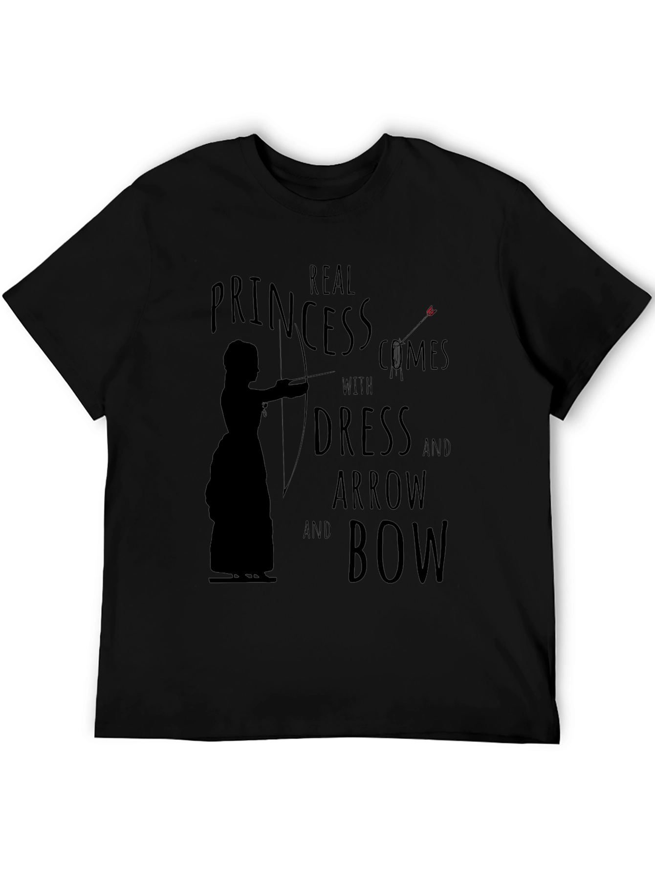 Black Real Princess Dress Arrow Bow T-Shirt view 5