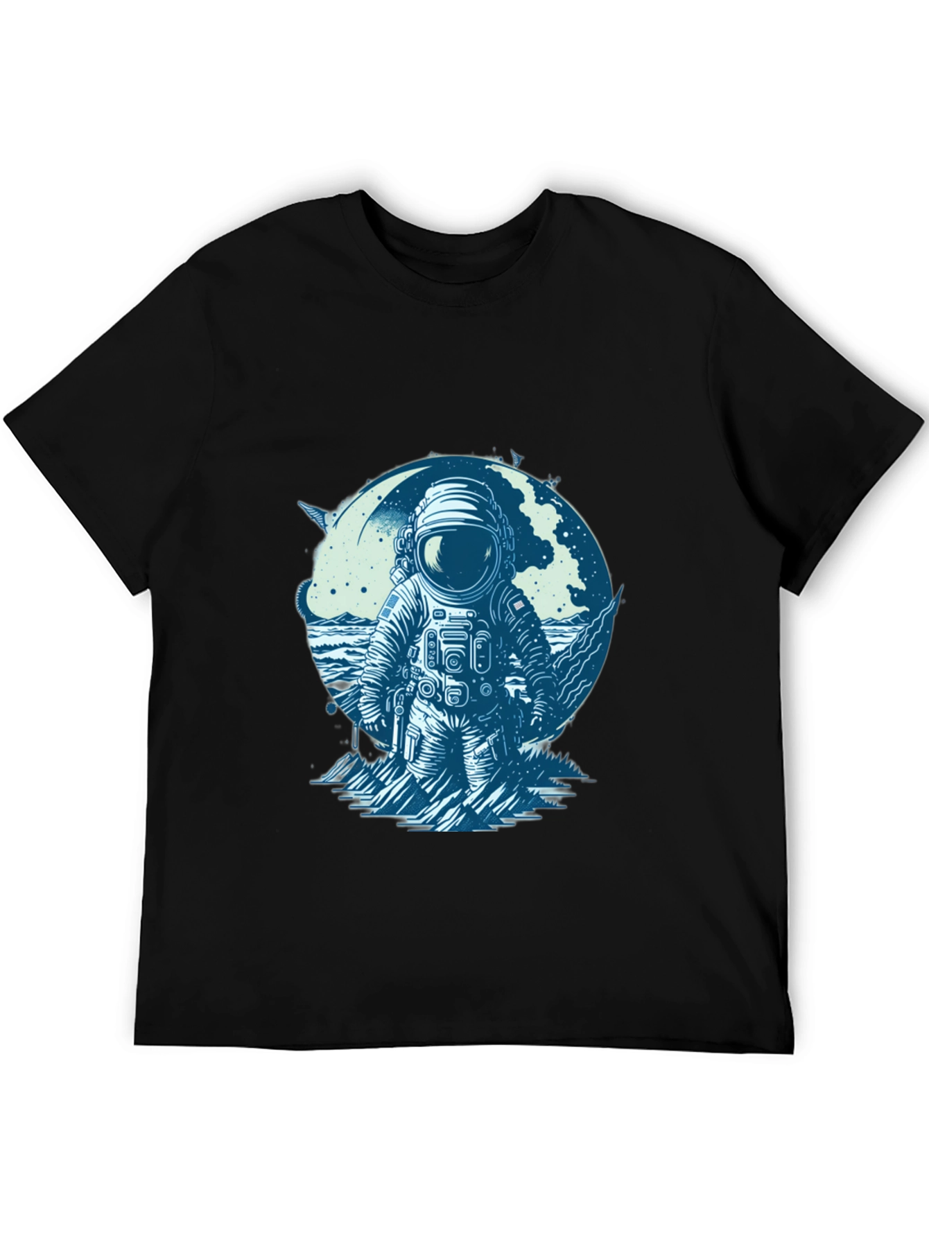 Black Astronaut Graphic Tee - Space Explorer T-Shirt view 5