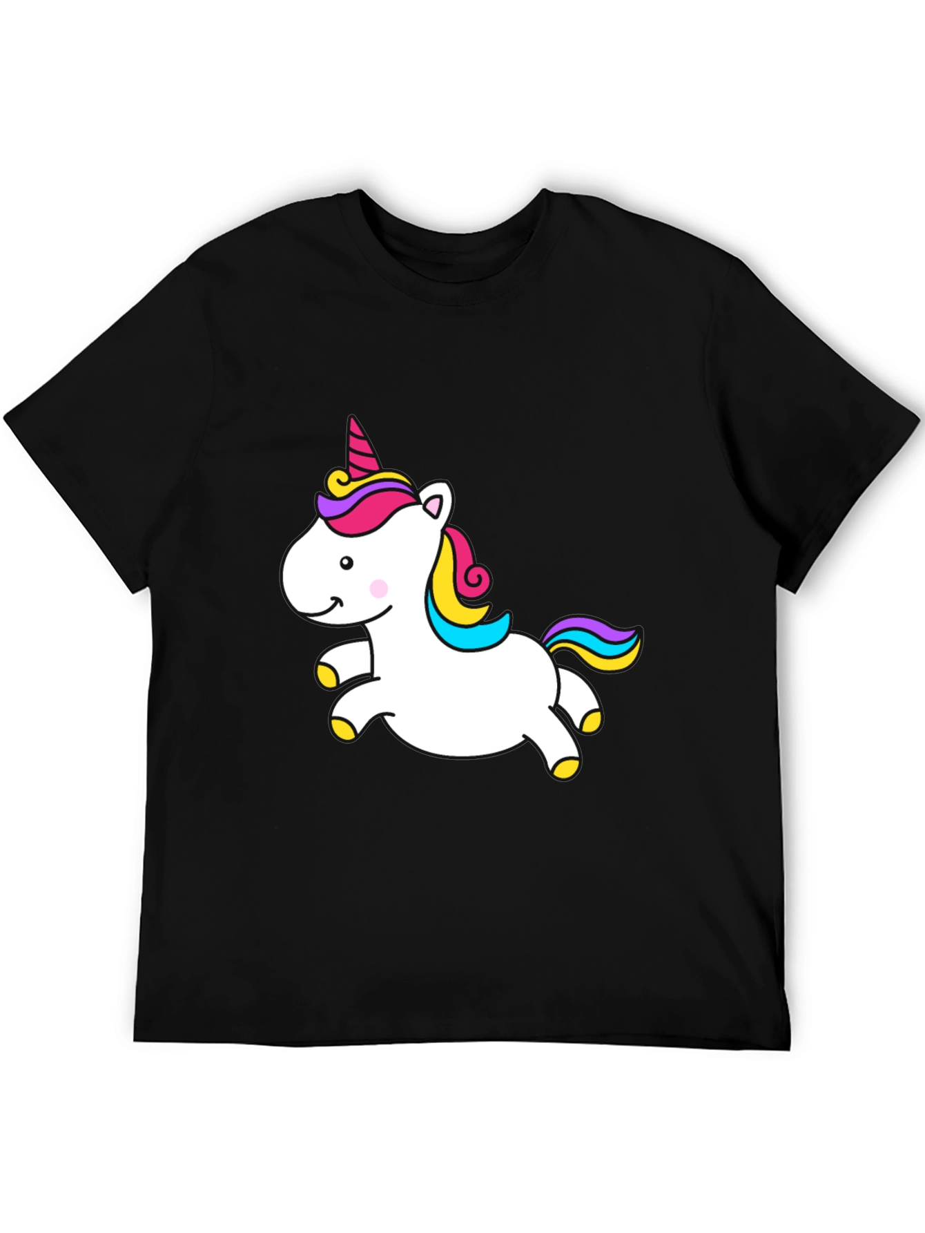 Black Unicorn Graphic Tee - Black Cotton Blend view 5