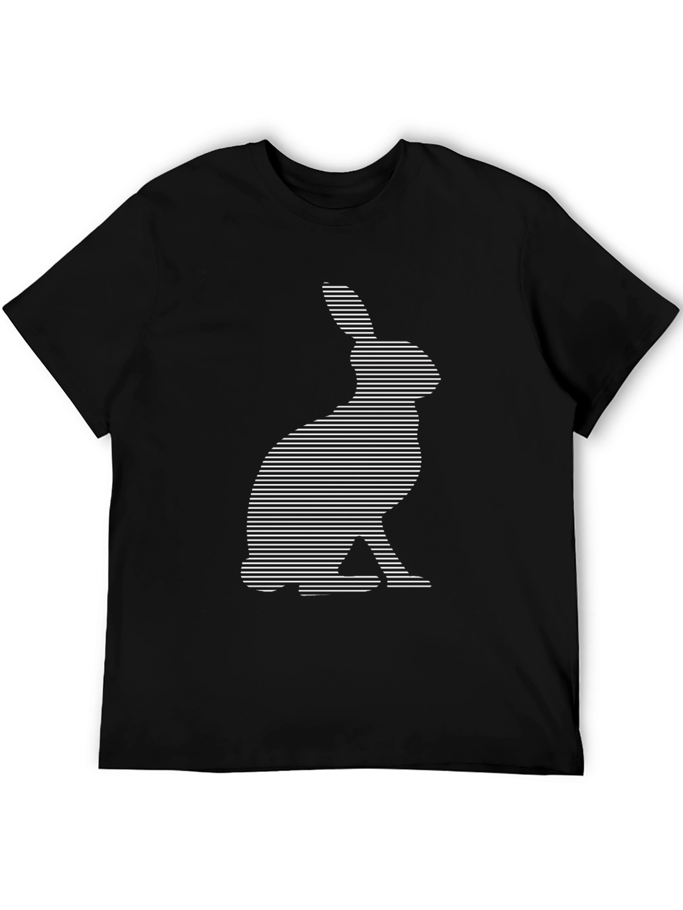 Black Rabbit Striped Graphic T-Shirt - Modern Style view 5