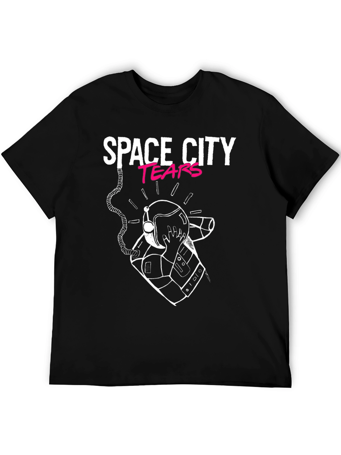 Black Space City Tears Graphic Black T-Shirt view 5