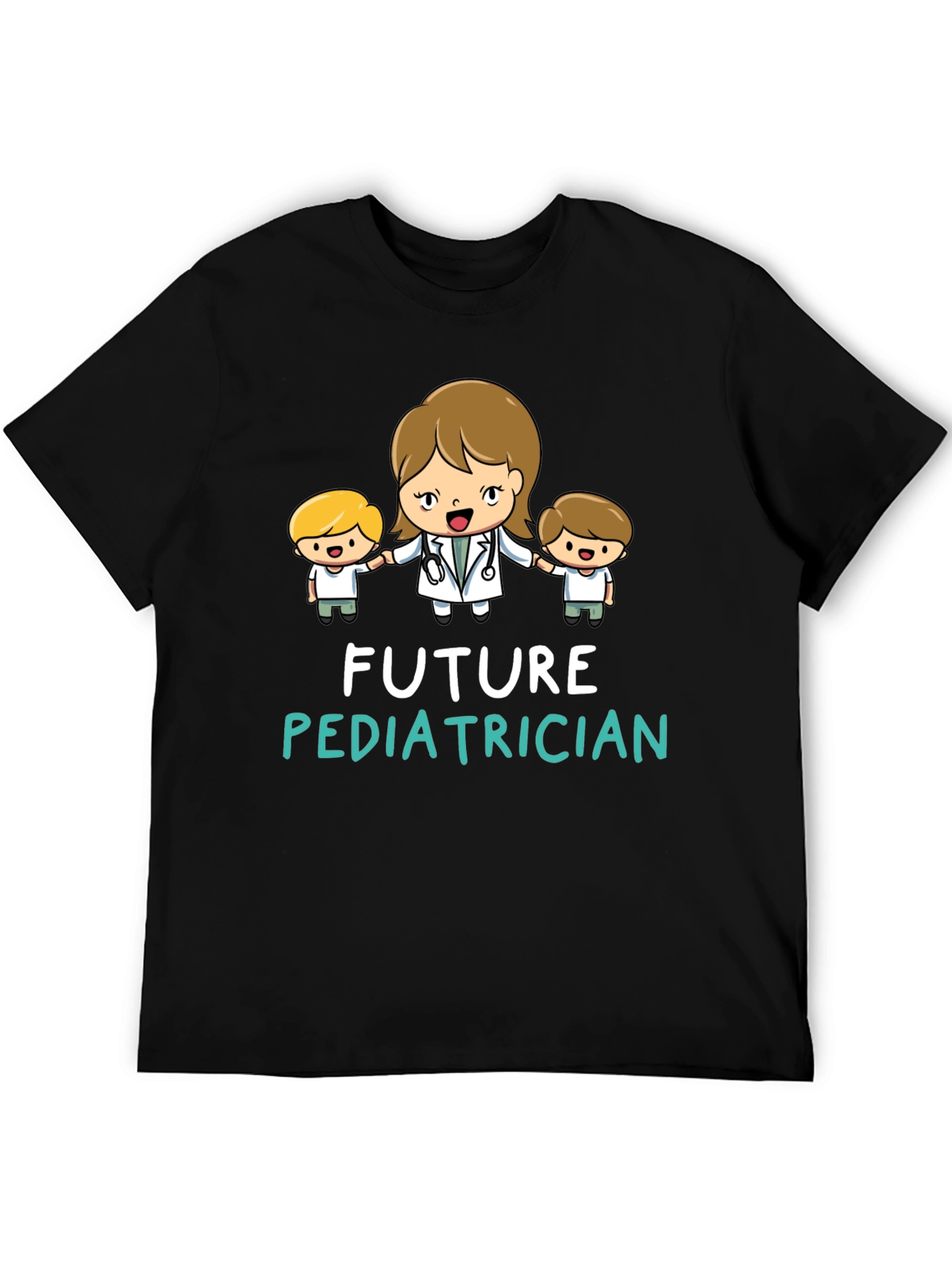 Black Future Pediatrician Black T-Shirt view 5