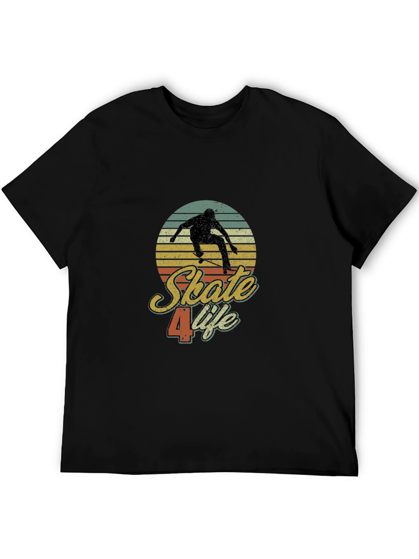 Black Skate 4 Life Retro Graphic Tee view 5