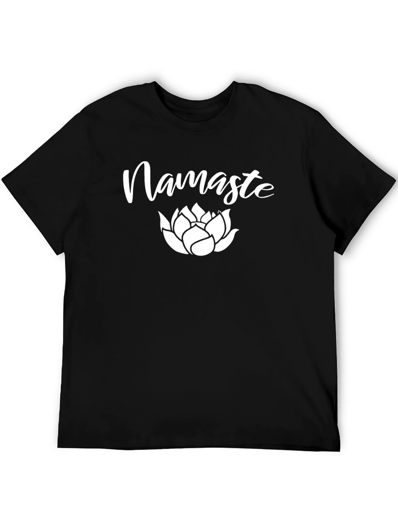 Black Namaste Lotus Black Graphic T-Shirt view 5
