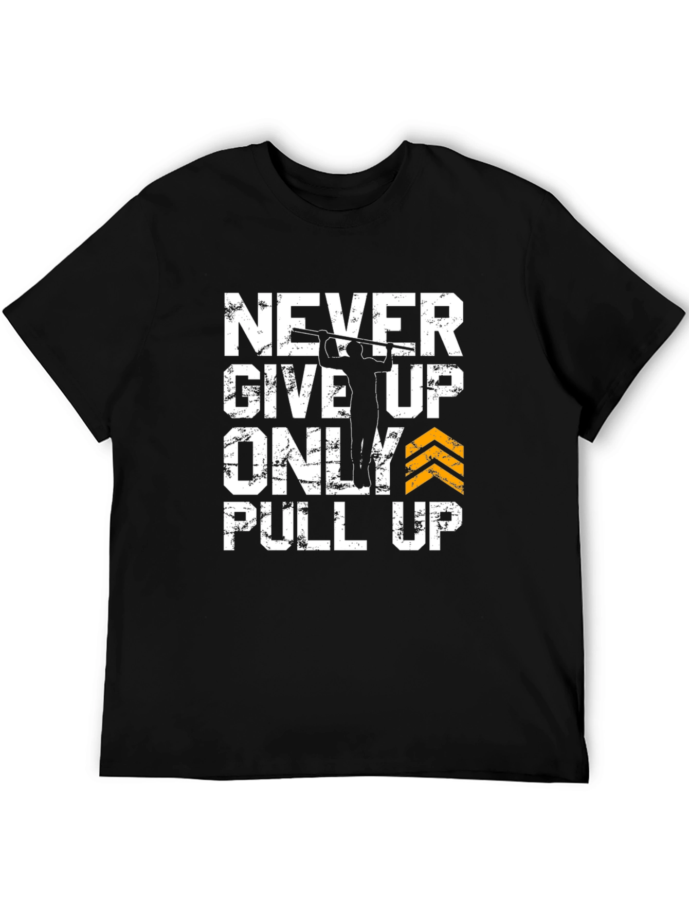 Black Never Give Up Pull Up Graphic Tee view 5