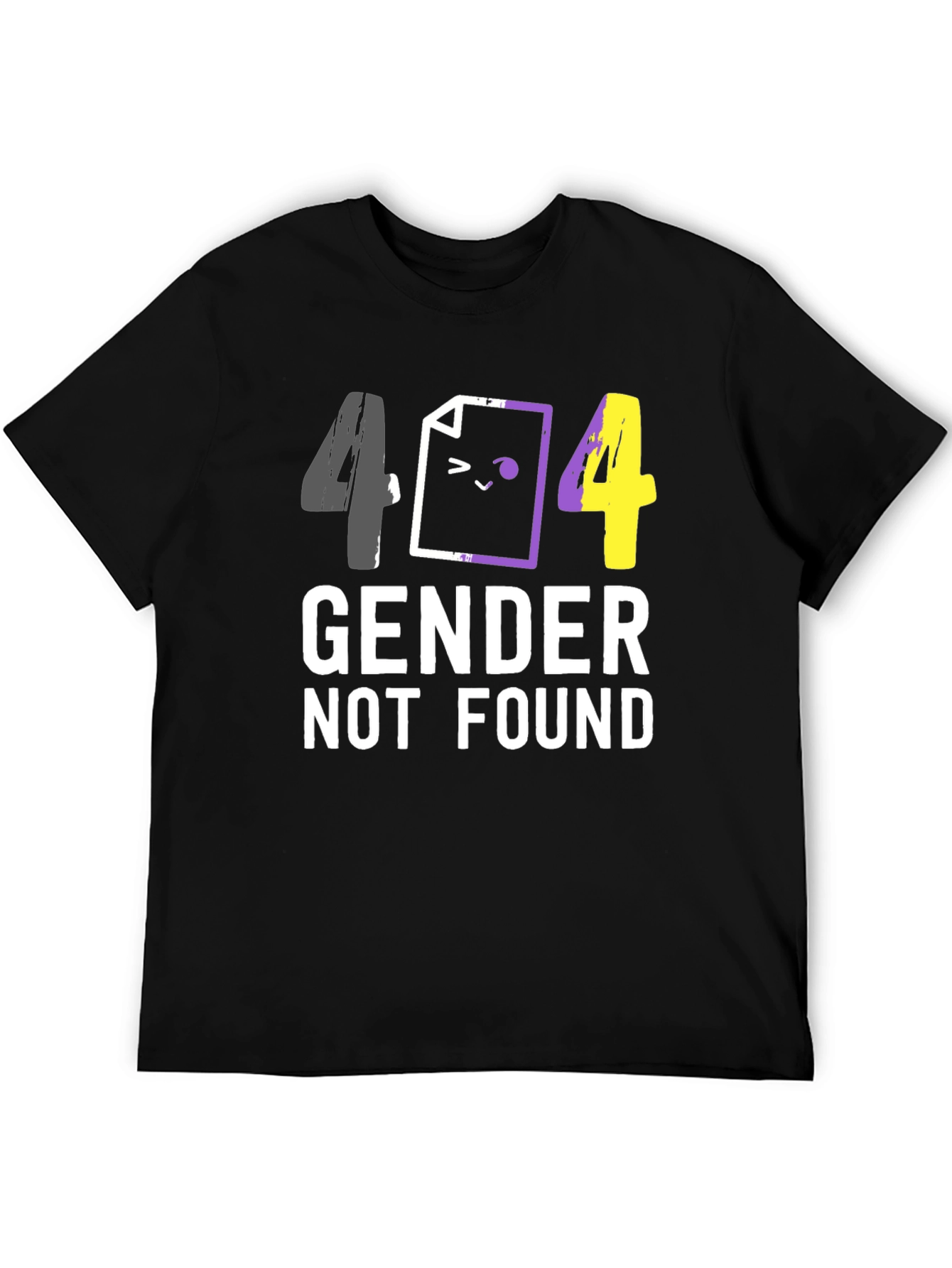 Black 404 Gender Not Found Unisex T-Shirt view 5