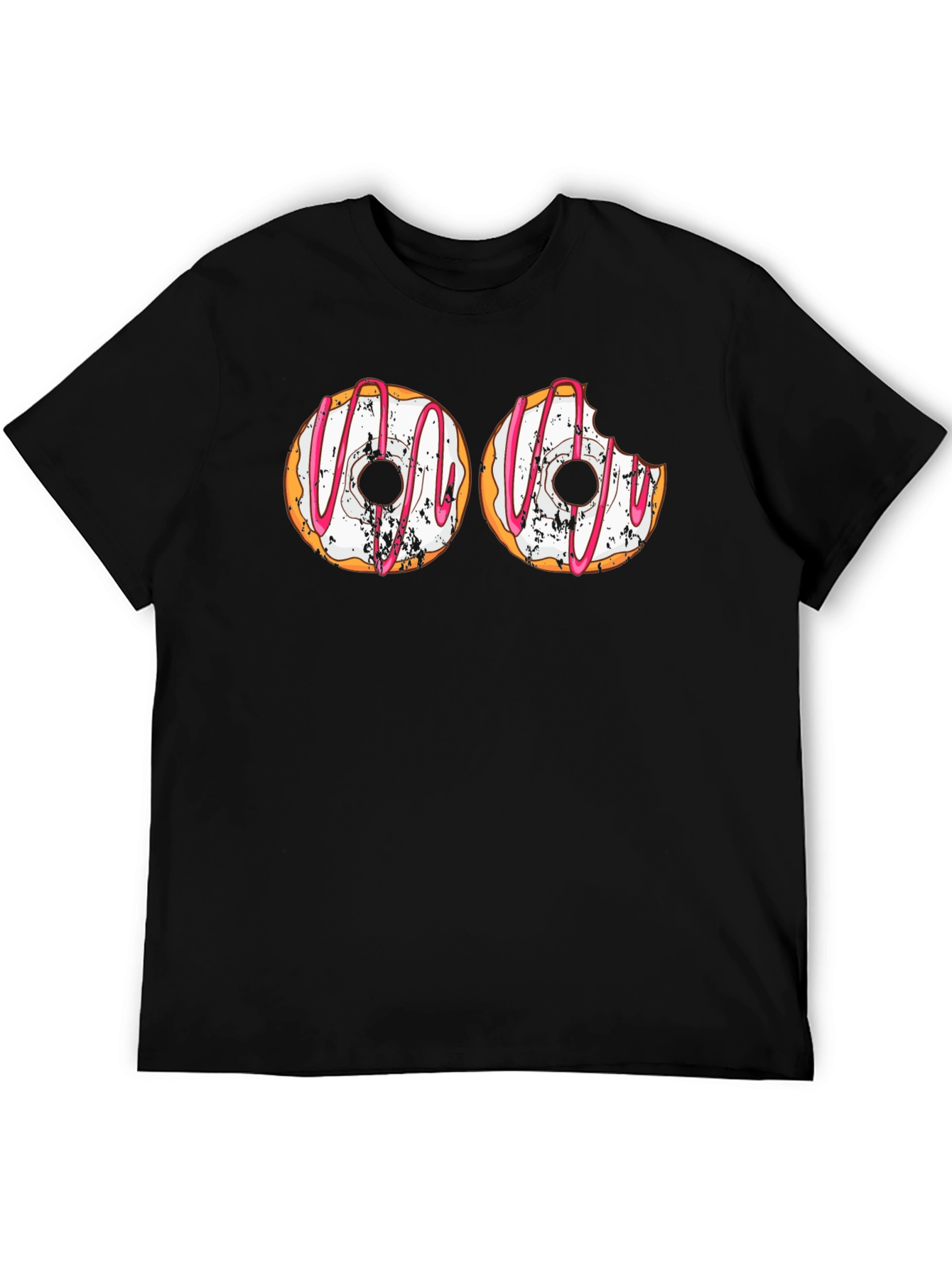 Black Funny Donut Graphic T-Shirt - Humor Apparel view 5