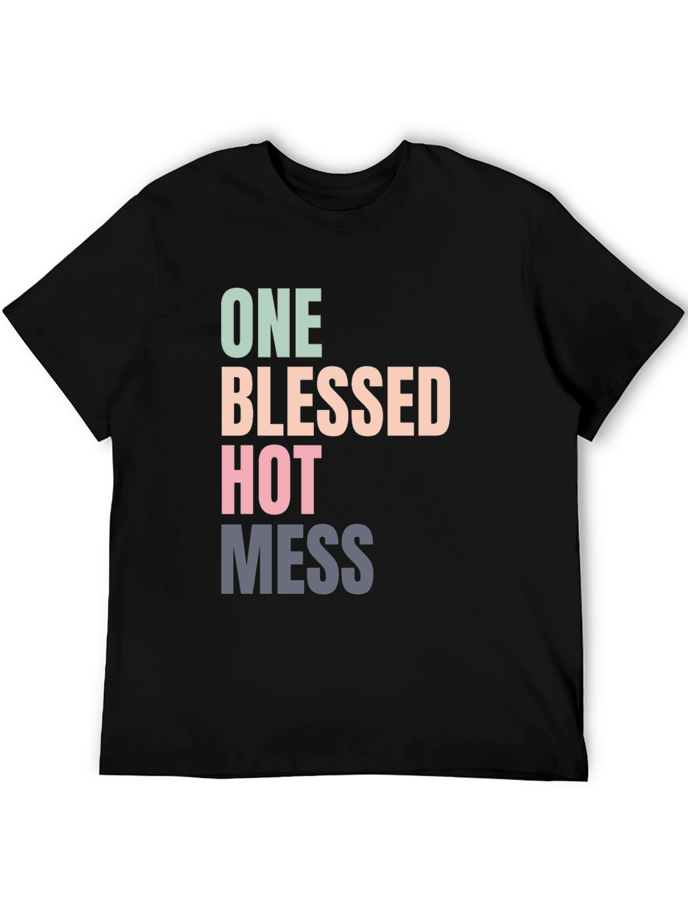 Black One Blessed Hot Mess Graphic Tee view 5