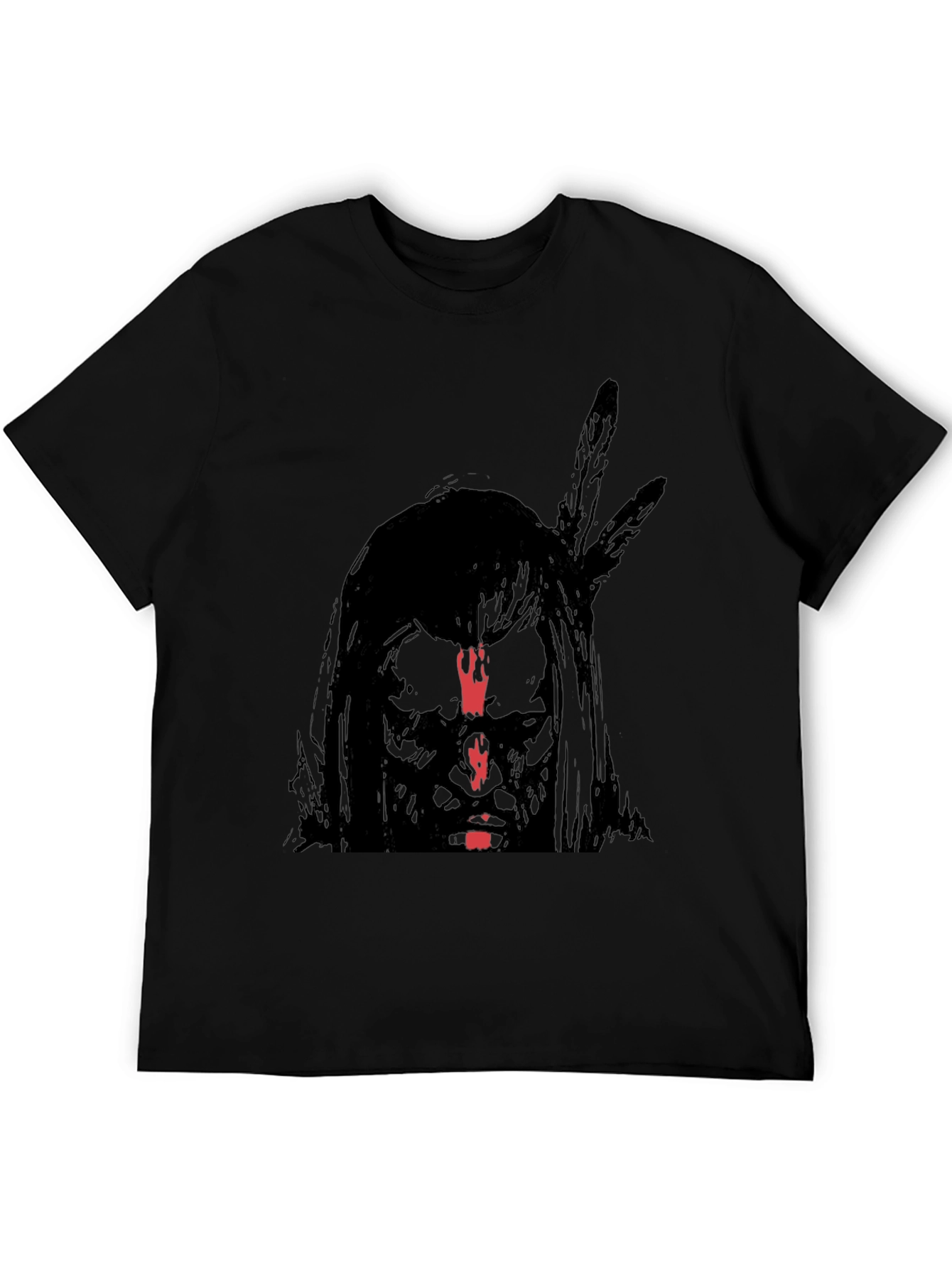 Black Native American Graphic Print Black T-Shirt view 5