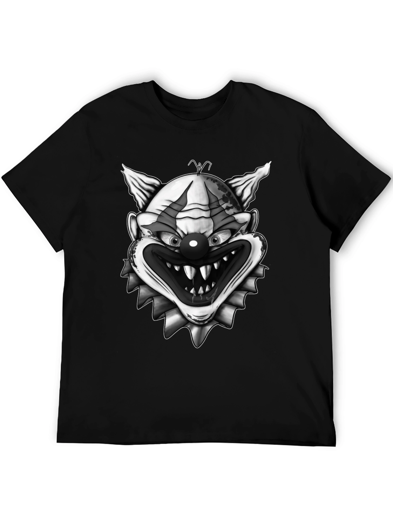 Black Creepy Clown Graphic Print Tee - Horror T-Shirt view 5