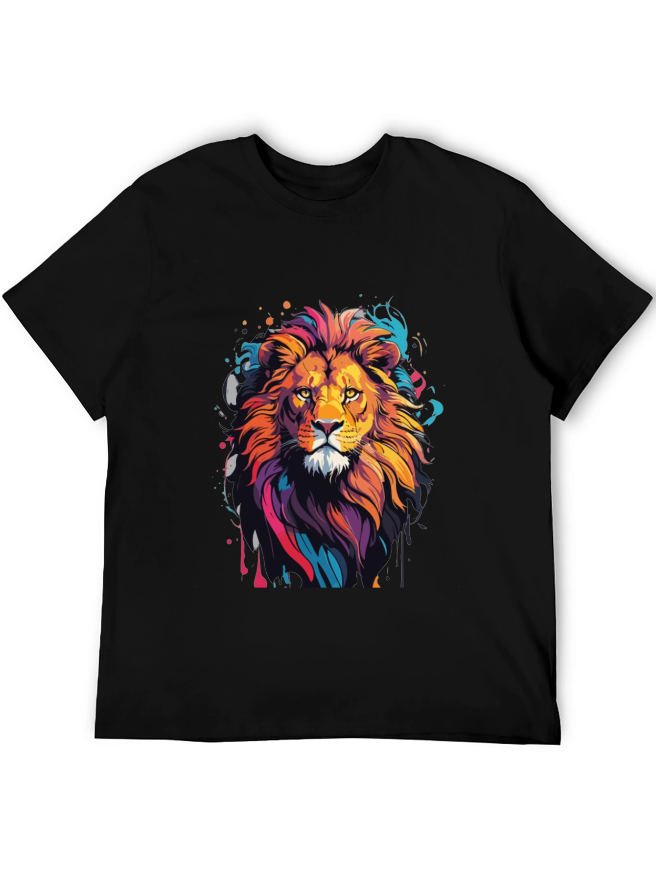 Black Lion Graphic Tee - Men's Black T-Shirt view 5