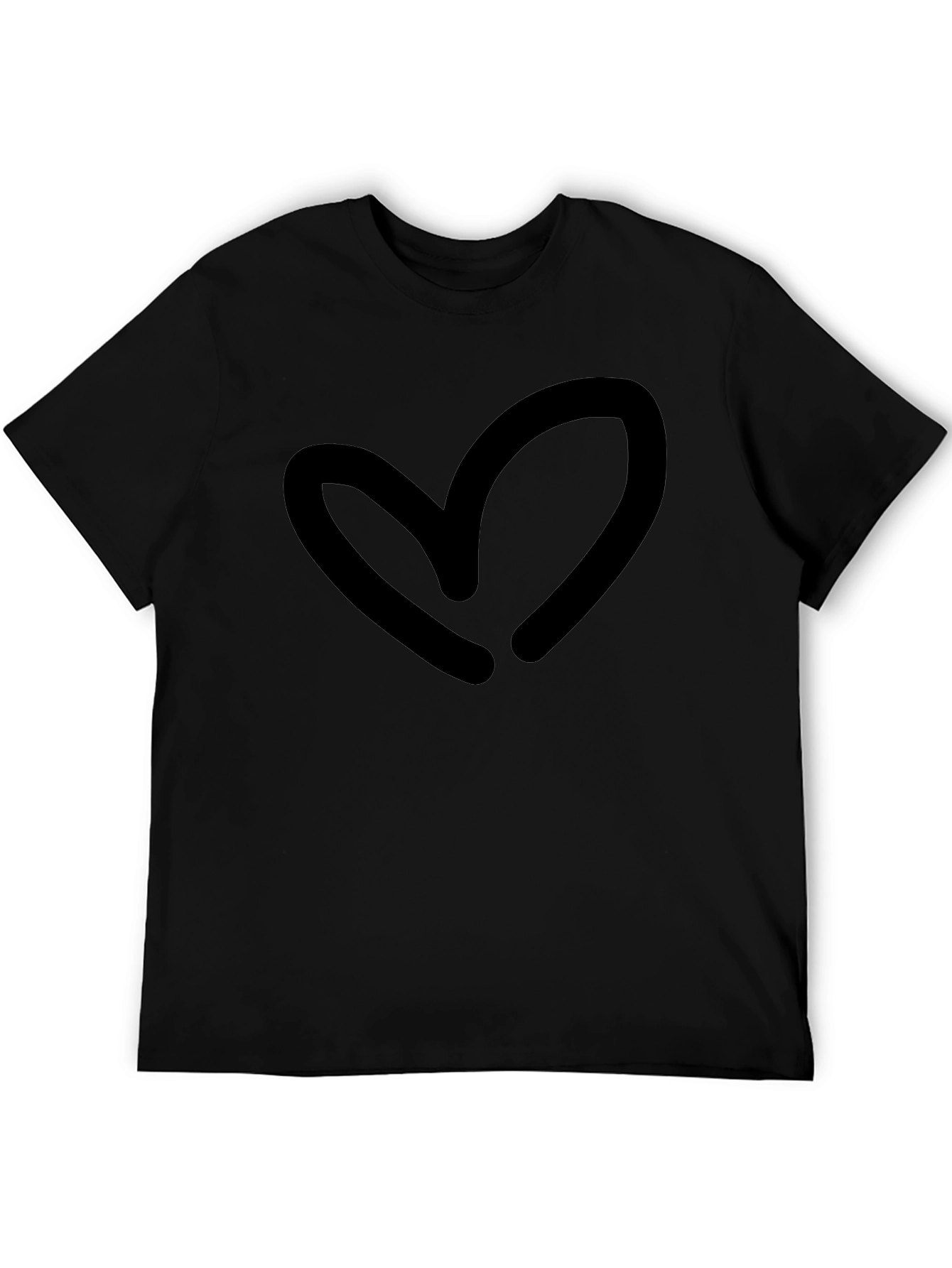 Black Heart Graphic Black T-Shirt - Casual Style view 5