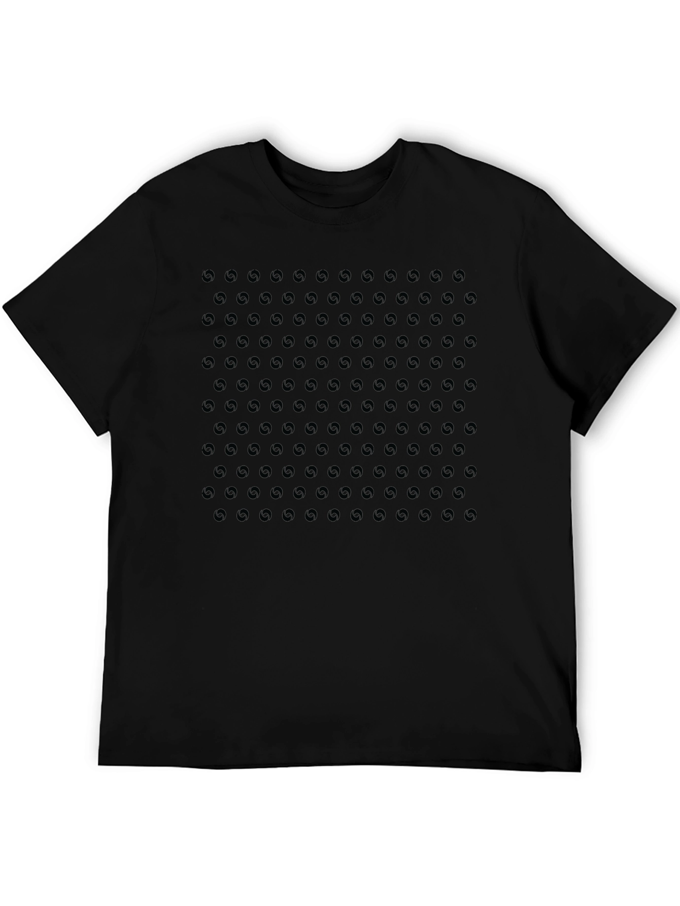 Black Monochrome Aperture Pattern Crew Neck T-Shirt view 5