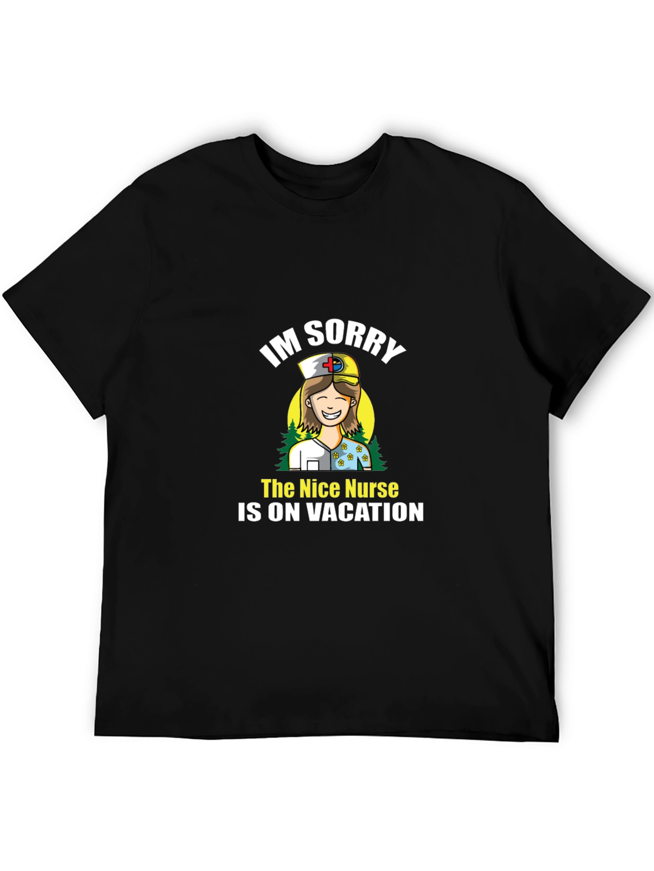 Black Funny Nurse On Vacation T-Shirt  view 5