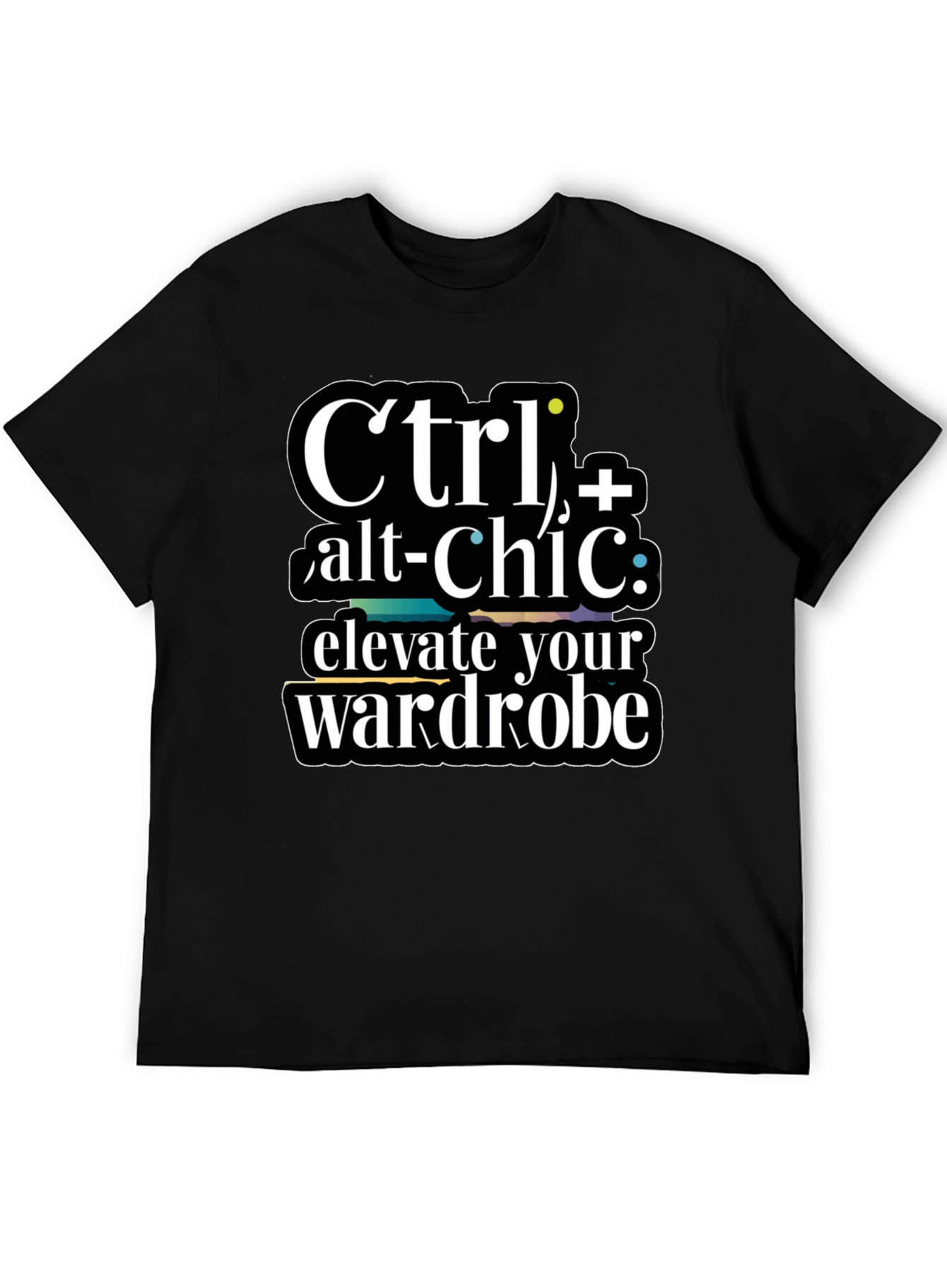 Black Ctrl+Alt+Chic T-Shirt- Elevate Your Wardrobe! view 5