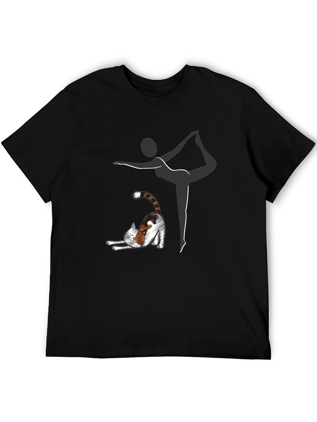 Black Yoga Cat T-Shirt view 5