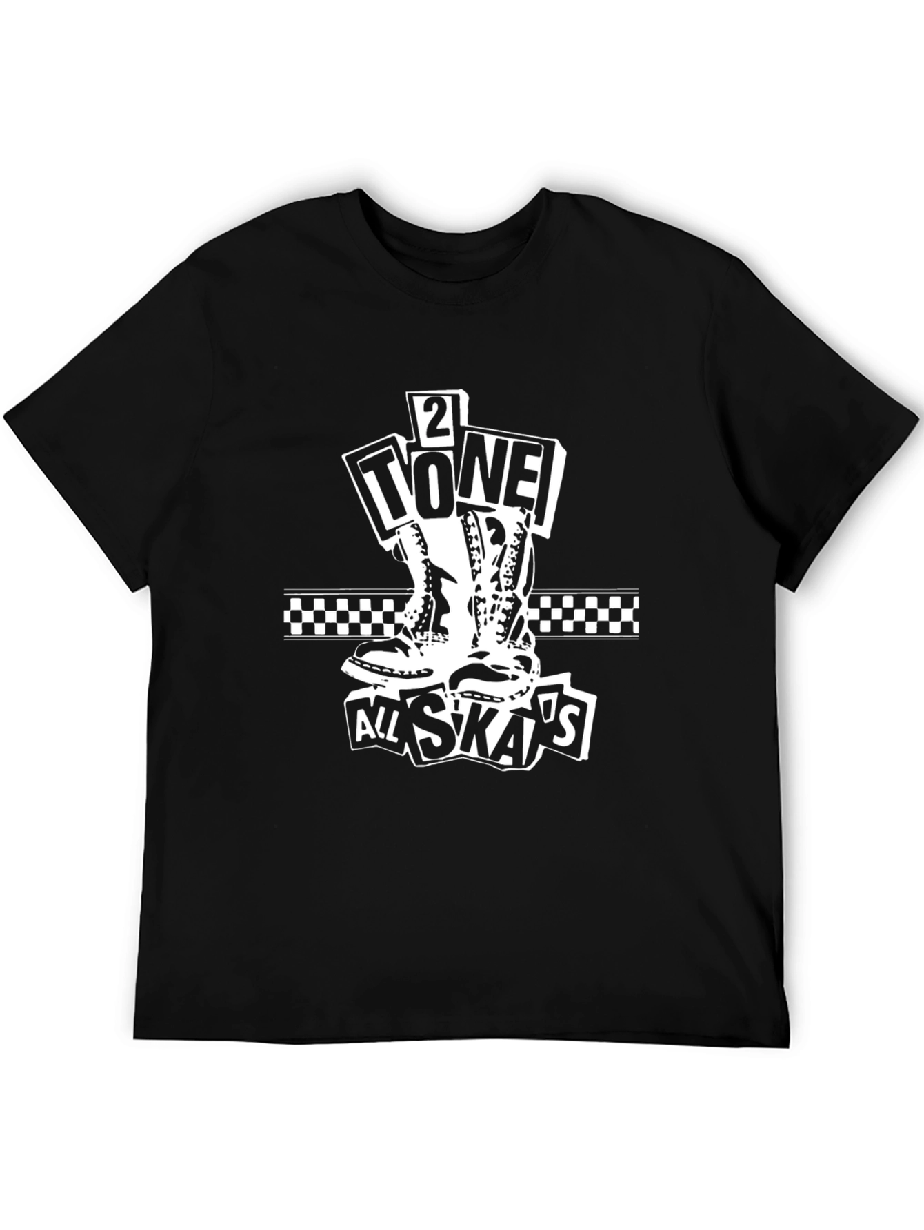 Black 2 Tone All Ska's Graphic T-Shirt - Black view 5