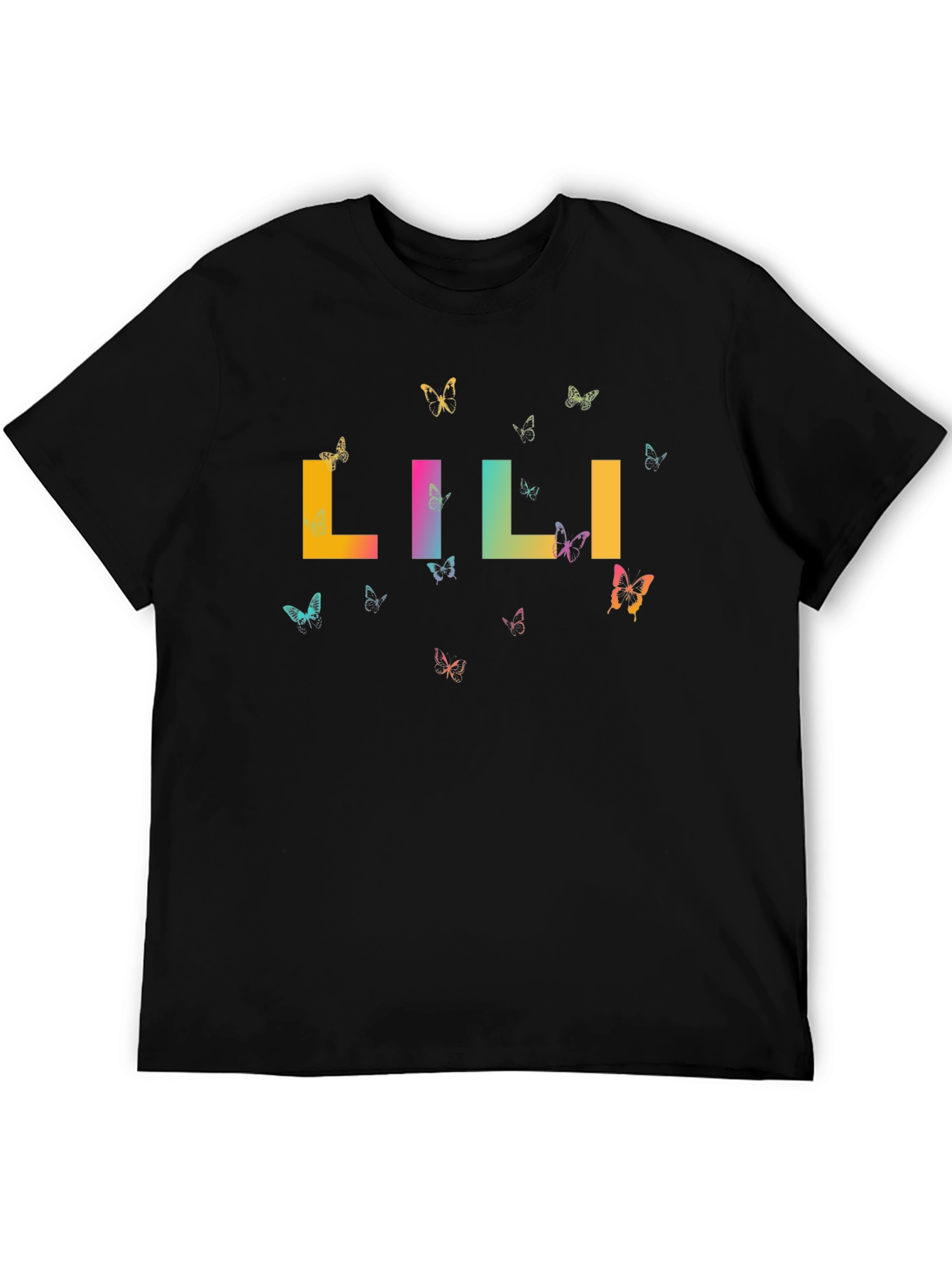 Black Lili Butterfly Graphic Tee - Unisex view 5