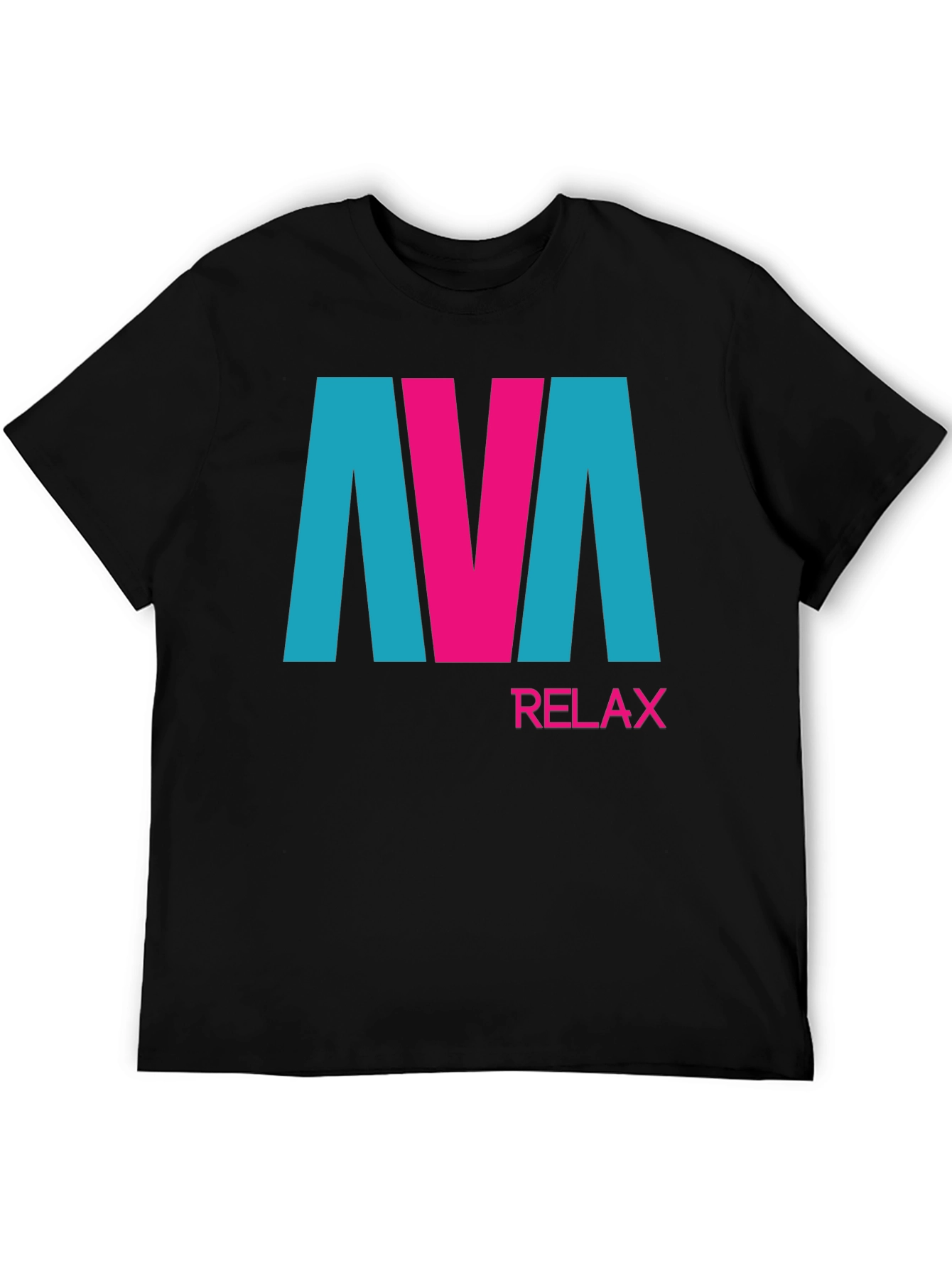 Black AVA Relax Graphic Tee - Black Cotton Blend T-Shirt view 5