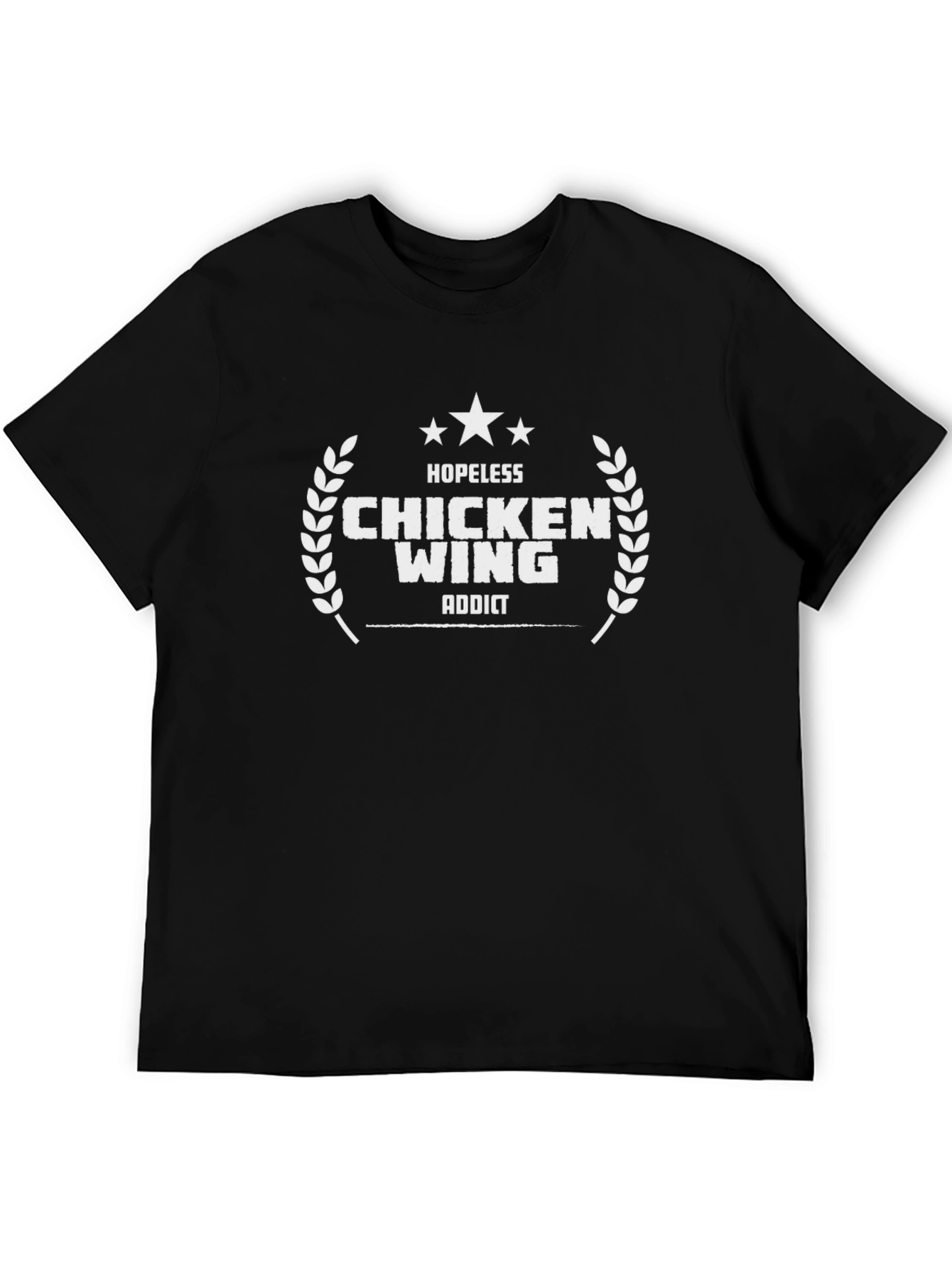 Black Chicken Wing Addict Black Graphic Tee view 5