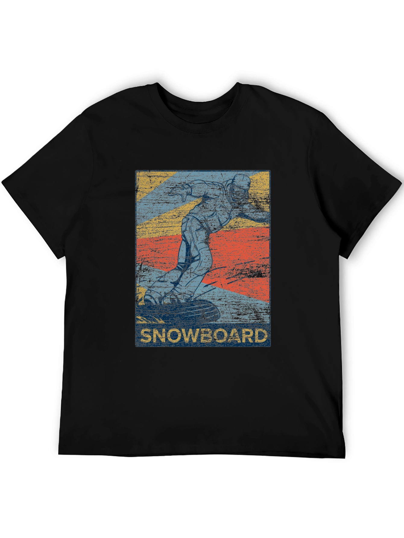 Black Vintage Snowboard Graphic T-Shirt - Black view 5