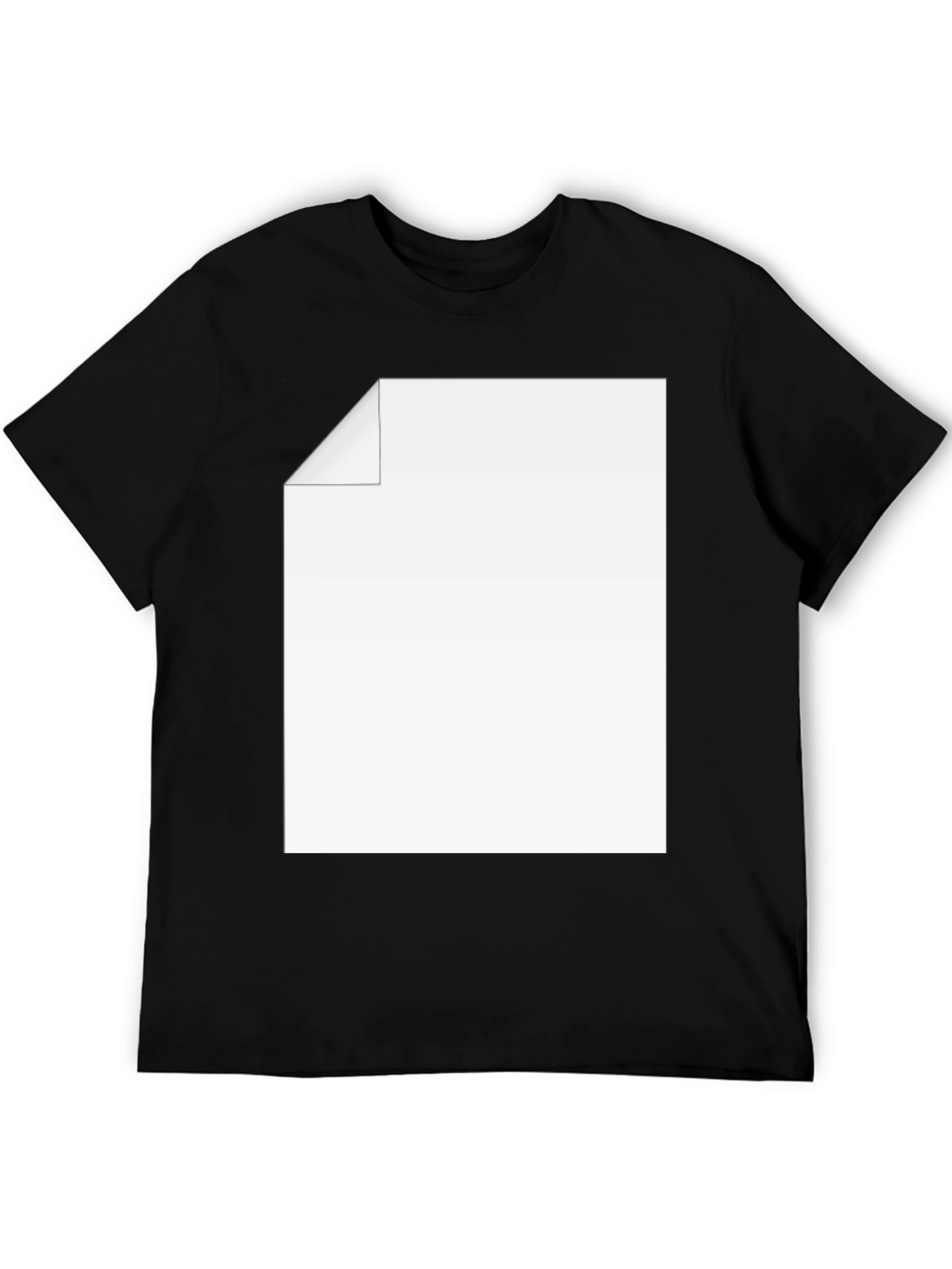 Black Men's Black Tee with Customizable Graphic view 5