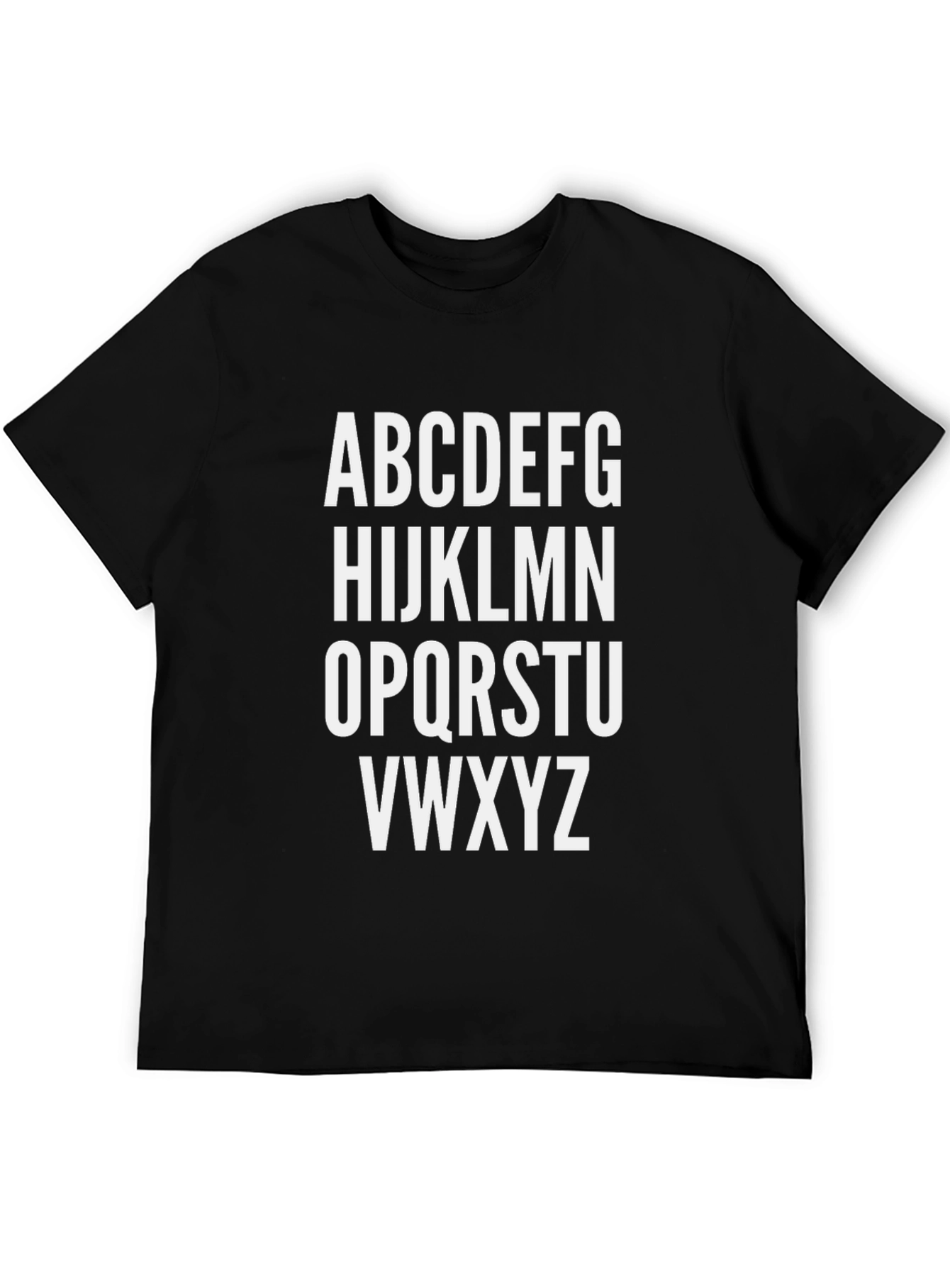 Black Alphabet Letter Print Crew Neck T-Shirt view 5